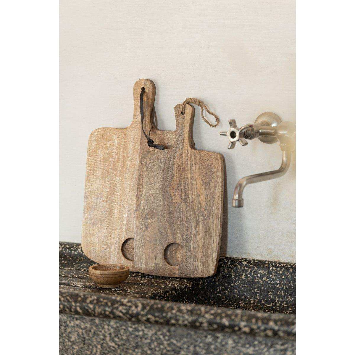 J-Line Mango Schneidebrett + Schüssel - Holz - Natur - L - HomeDesign Knaus