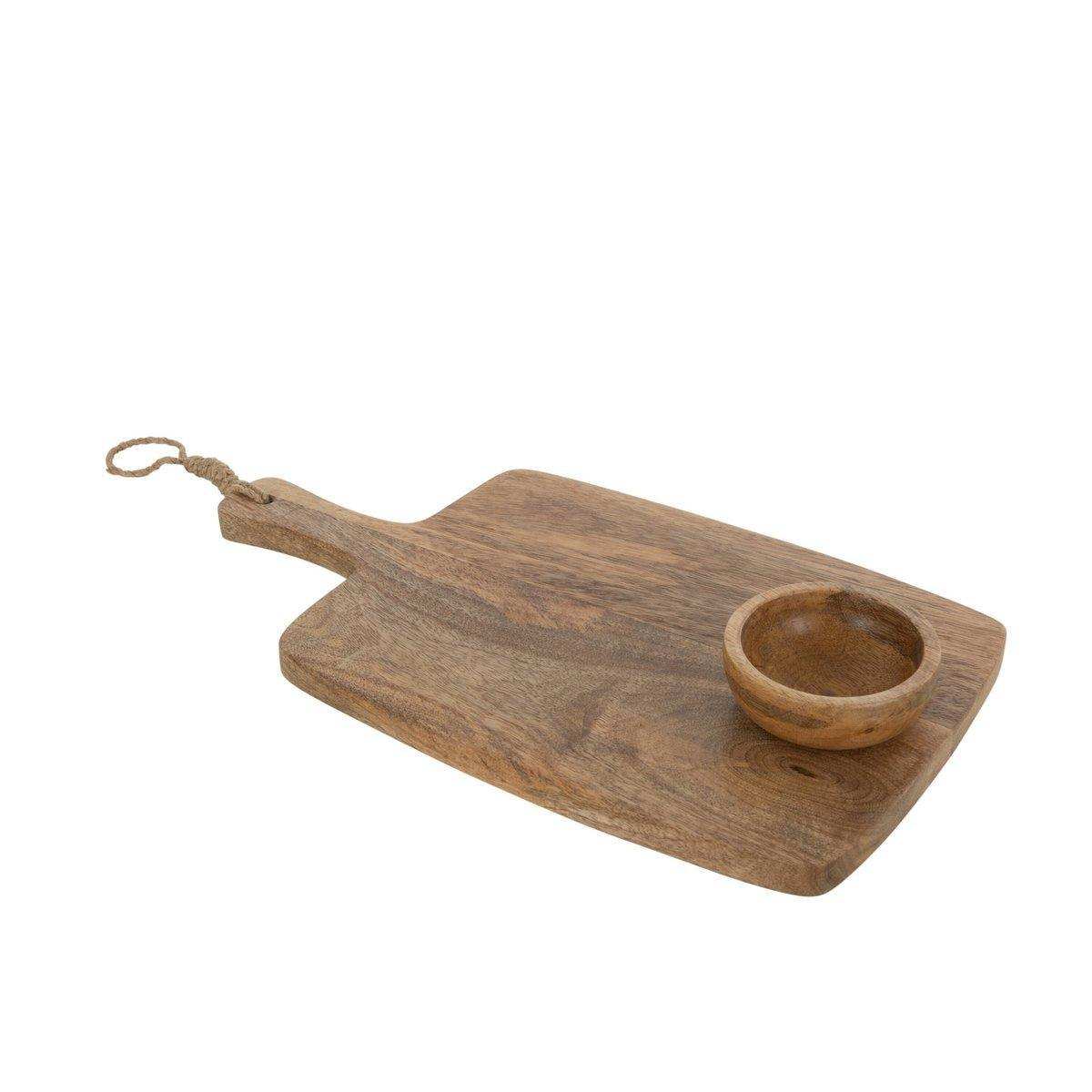 J-Line Mango Schneidebrett + Schüssel - Holz - Natur - S - HomeDesign Knaus
