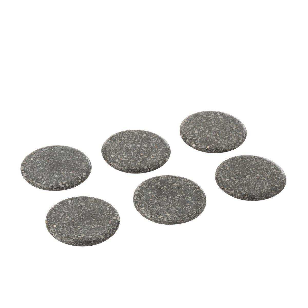 J-Line Marmoruntersetzer - Stein - Grau - 6x - HomeDesign Knaus
