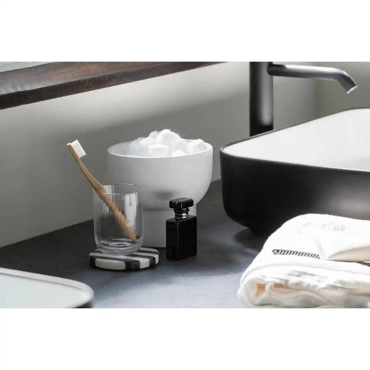 J-Line Marmoruntersetzer - Stein - Weiß/Schwarz - 6x - HomeDesign Knaus