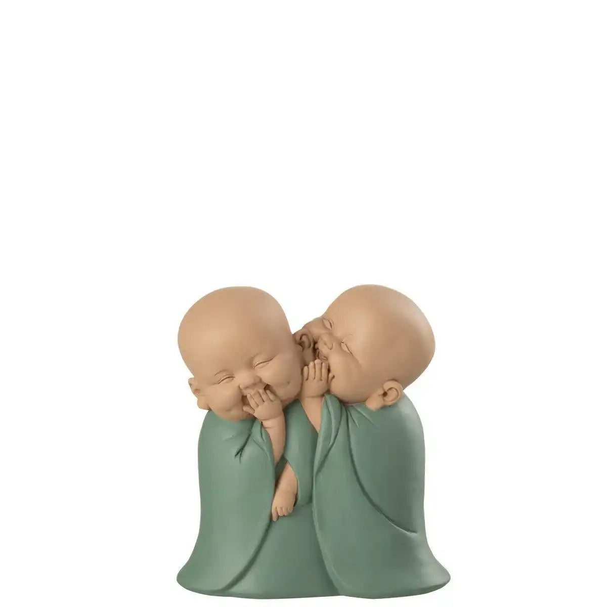 J-Line Monk 2-teilige Whispering-Dekoration – Polyresin – grün - HomeDesign Knaus