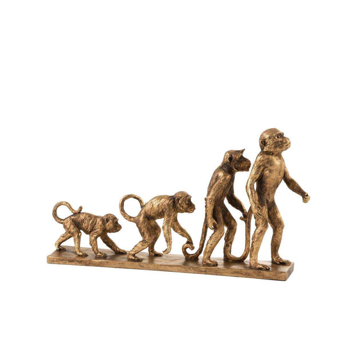 J-Line Monkey Evolution Poly Antikgold - HomeDesign Knaus