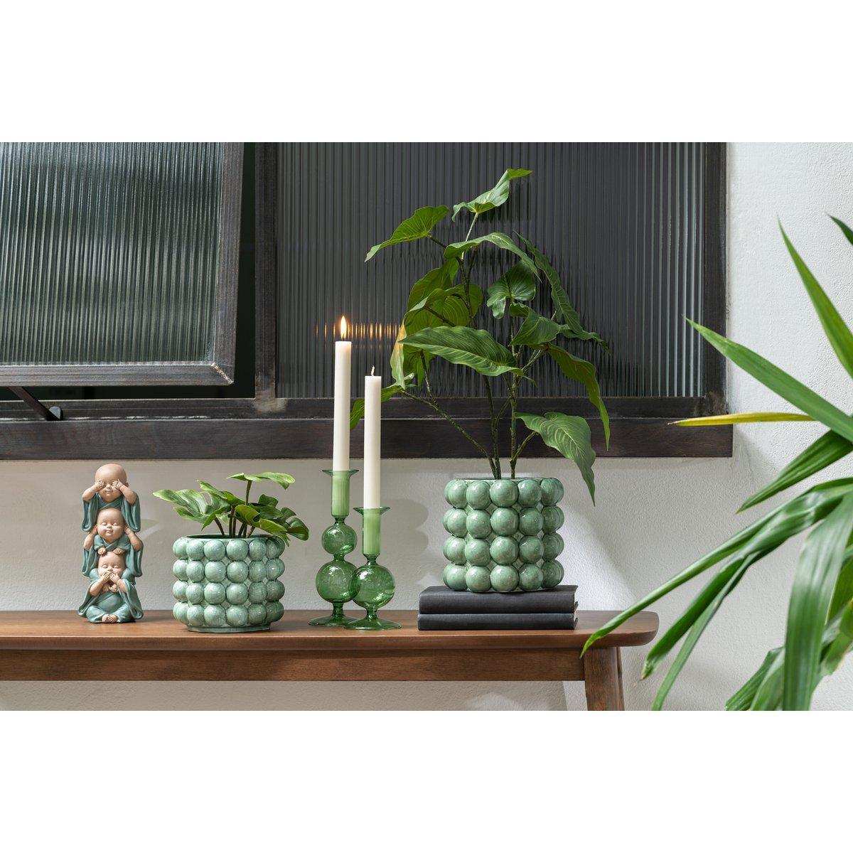 J-Line Monnik Horen/Zien/Zwijgen Op Elkaar Poly Green Large - HomeDesign Knaus