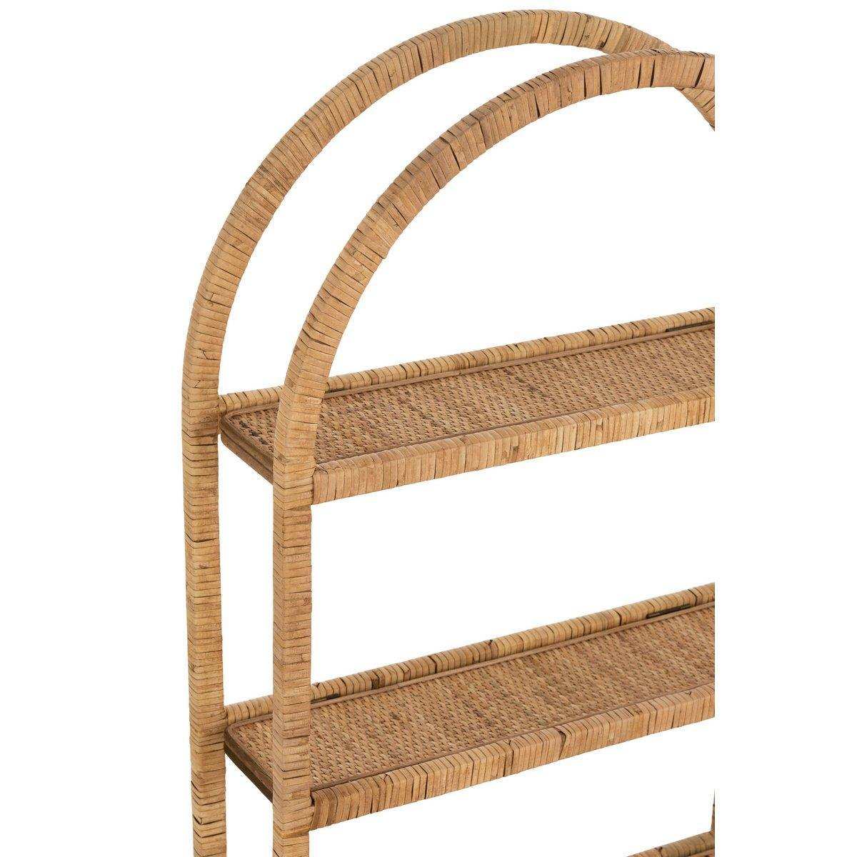 J-Line Muurrek Ovaal 3 Planken Plooibaar – Rotan – Natur - HomeDesign Knaus