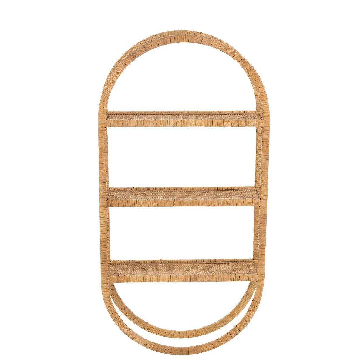 J-Line Muurrek Ovaal 3 Planken Plooibaar – Rotan – Natur - HomeDesign Knaus