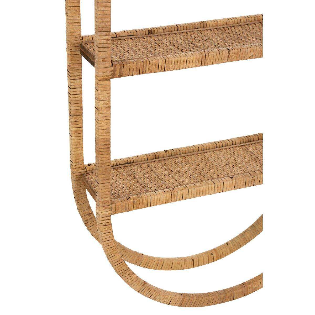 J-Line Muurrek Ovaal 3 Planken Plooibaar – Rotan – Natur - HomeDesign Knaus