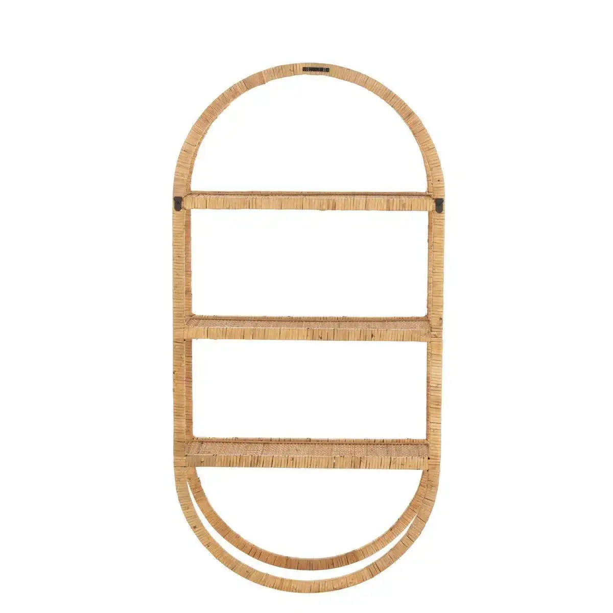 J-Line Muurrek Ovaal 3 Planken Plooibaar – Rotan – Natur - HomeDesign Knaus