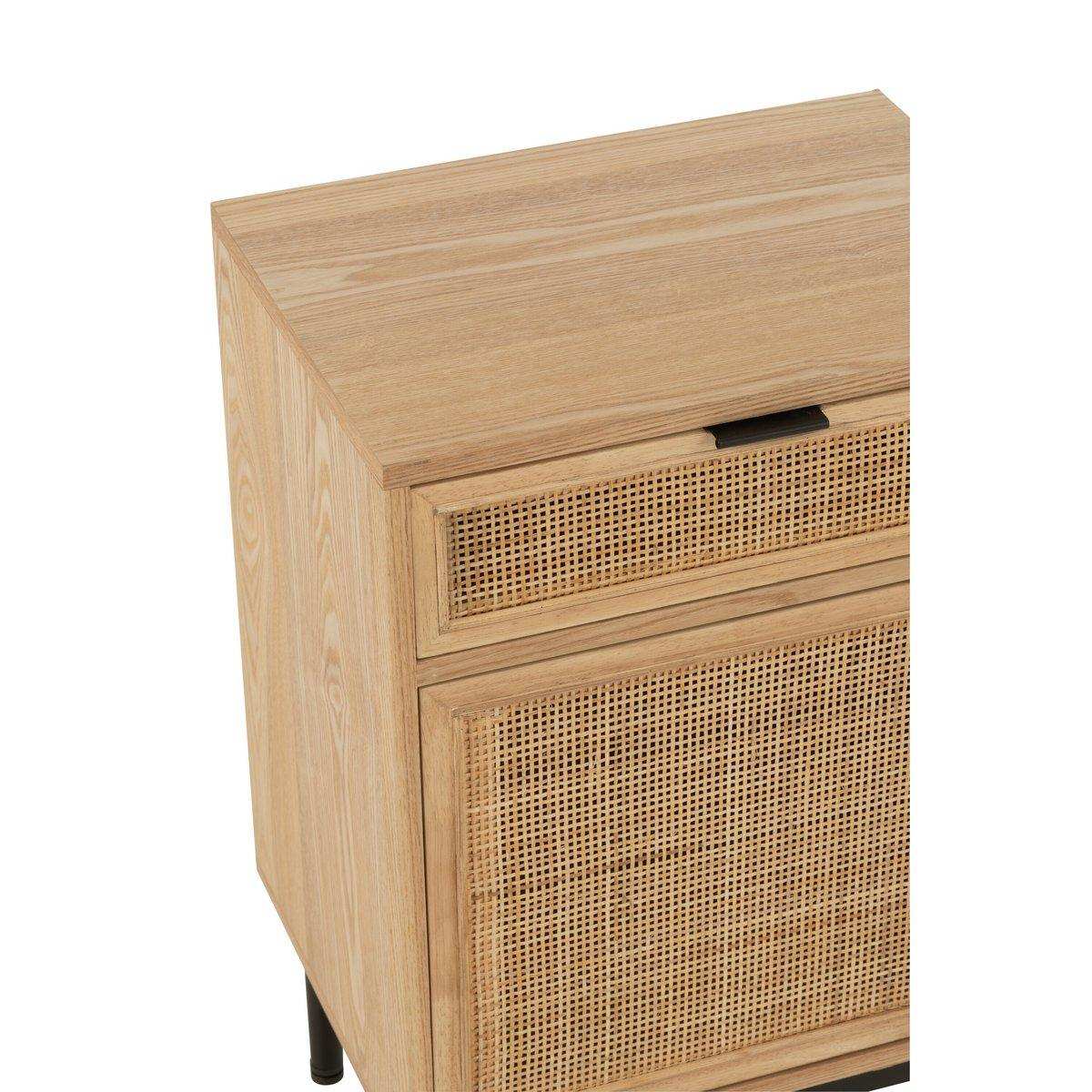 J-Line-Nachttisch Quadrat MDF/Metal Naturel/Schwarz - HomeDesign Knaus