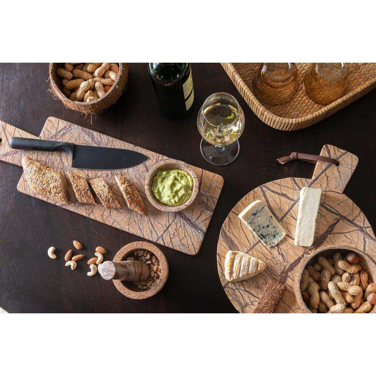 J-Line Oni Rechteckiges Marmor-Schneidebrett – Stein – Ocker – L - HomeDesign Knaus