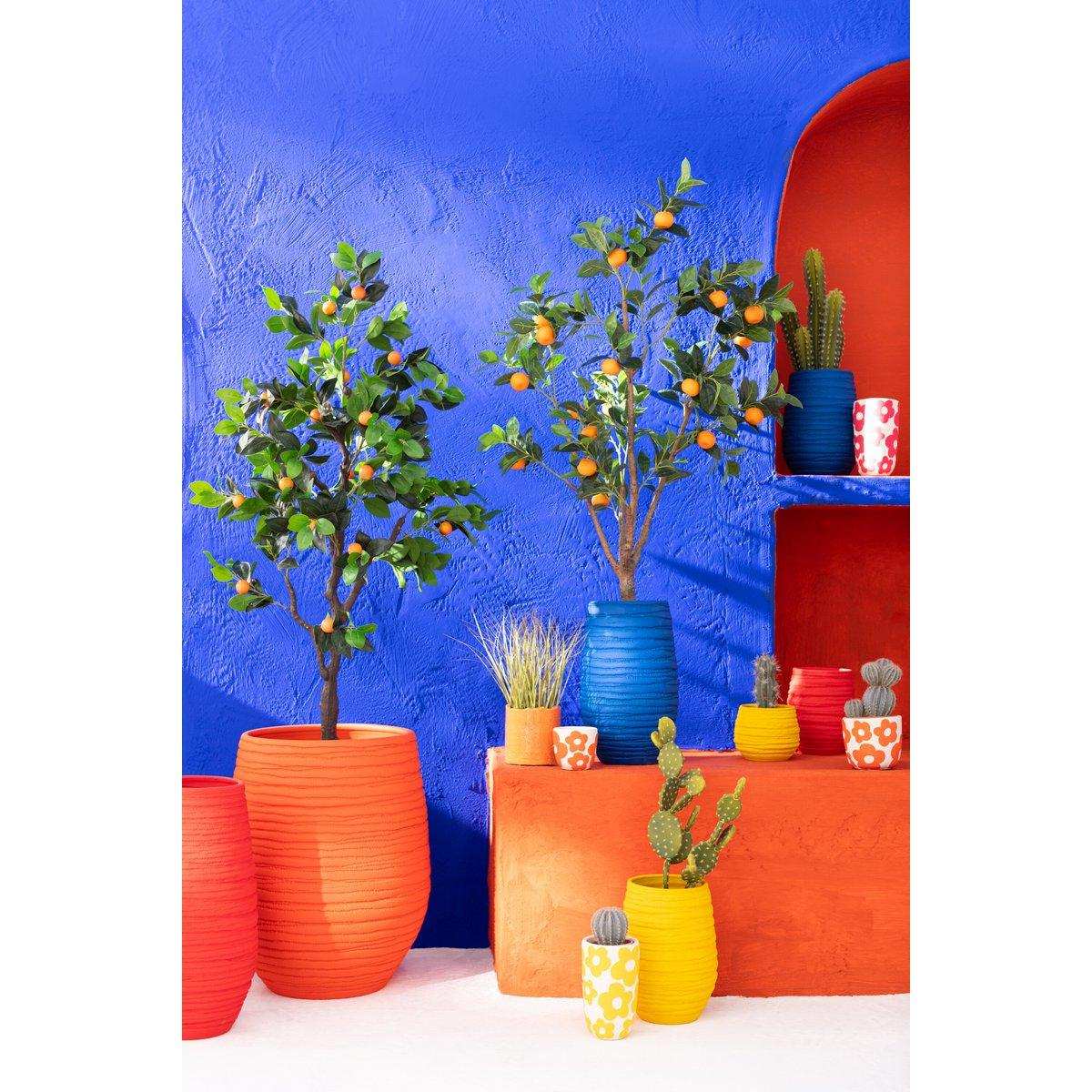 J-Line Orangenbaum im Topf – Kunststoff – orange/grün – groß - HomeDesign Knaus