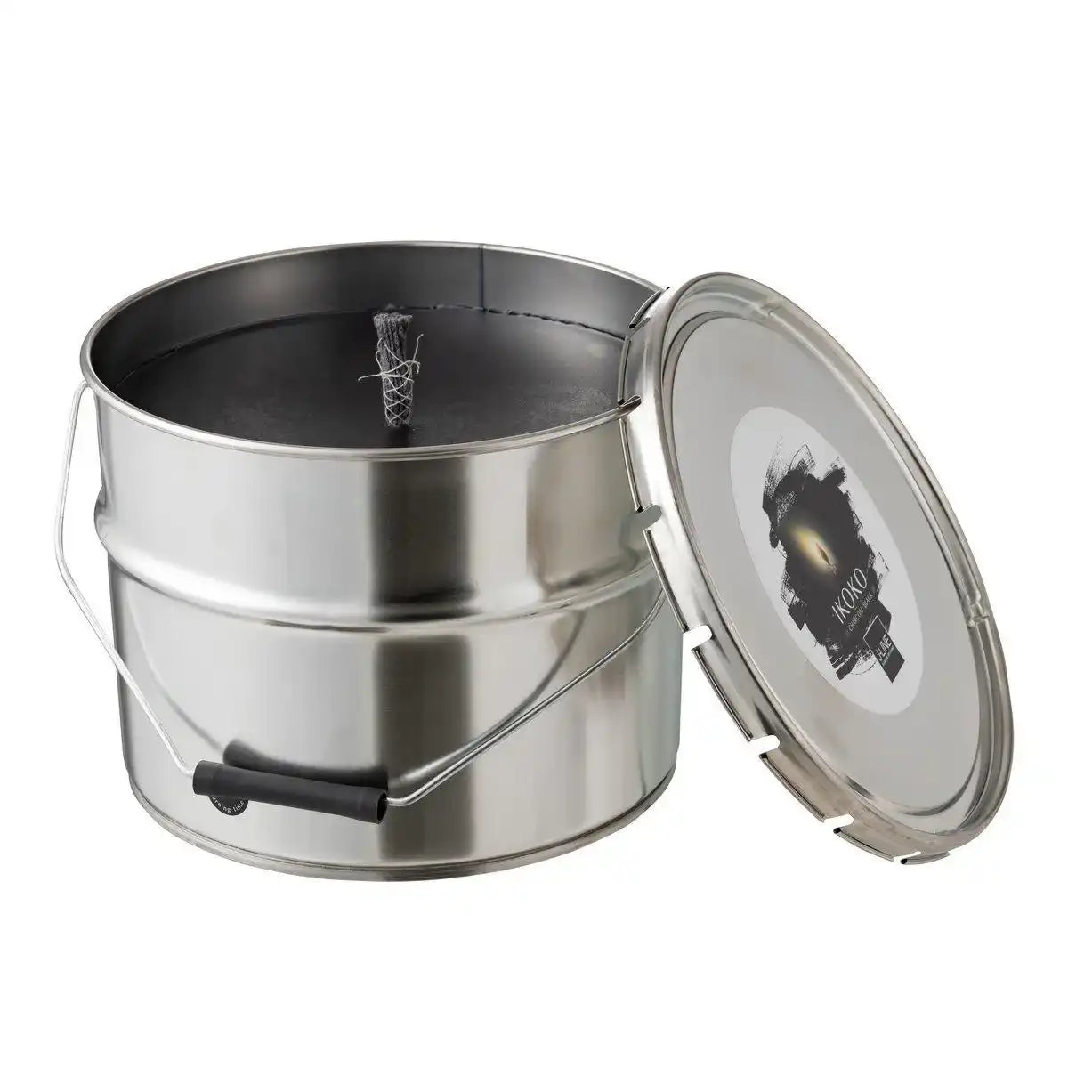 J-Line Outdoor Kerzenfarbtopf Ikoko Metall/Wachs Schwarz Groß 135U - HomeDesign Knaus