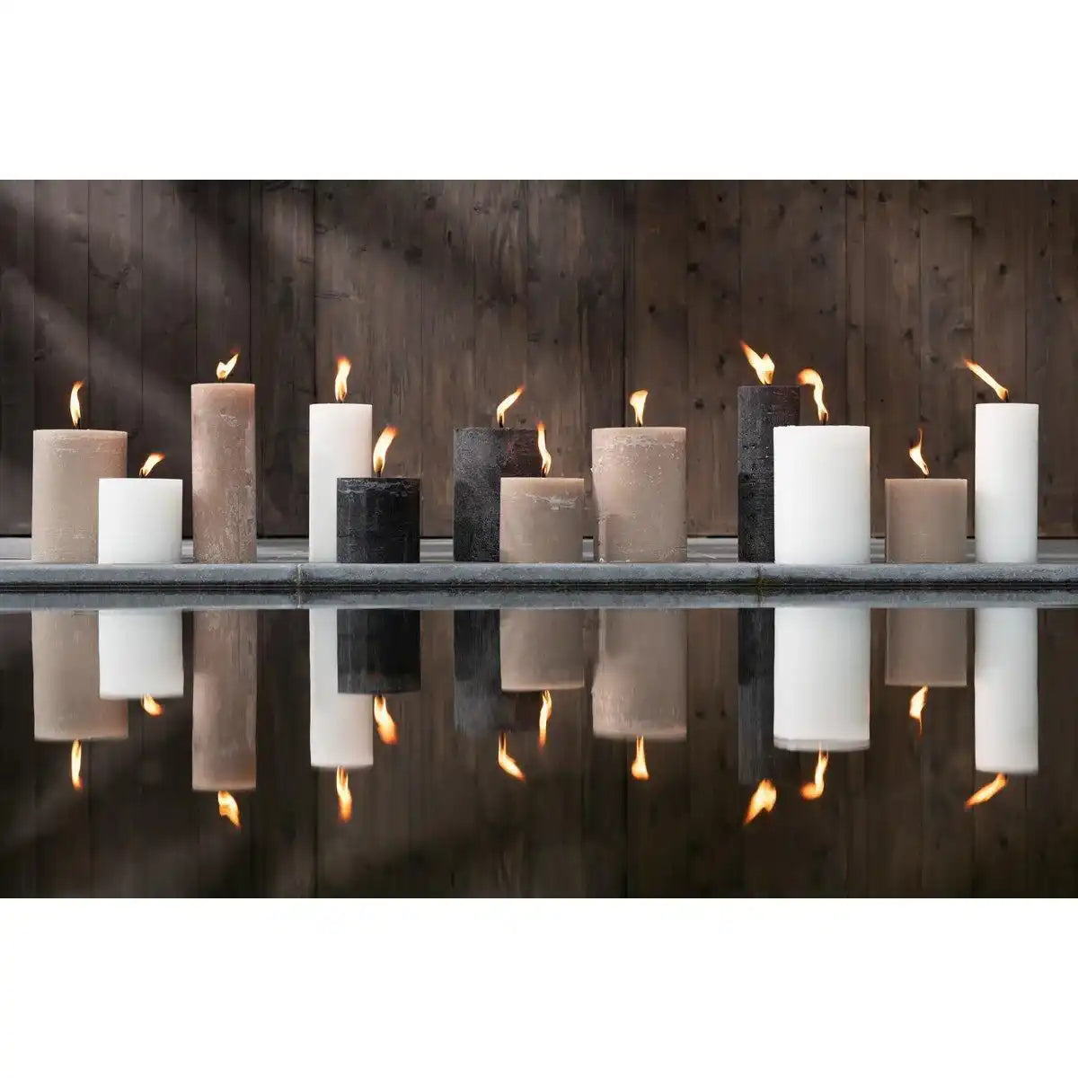 J-Line Outdoor-Kerzensäule, Paraffinweiß, mittel, 95 Stunden - HomeDesign Knaus