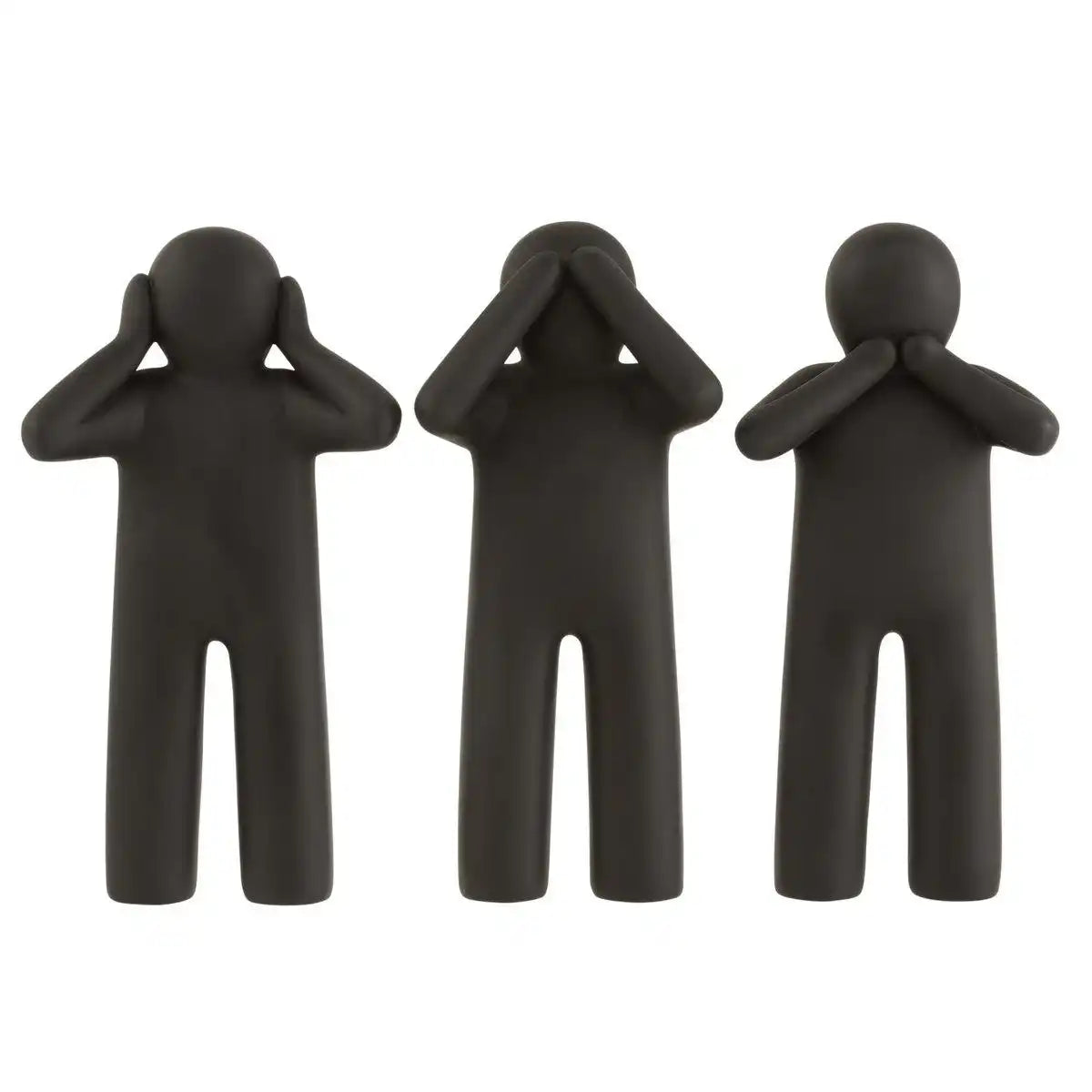 J-Line P'tit Maurice Hear/See/Speak No Evil Poly Black Großes 3er-Sortiment - HomeDesign Knaus