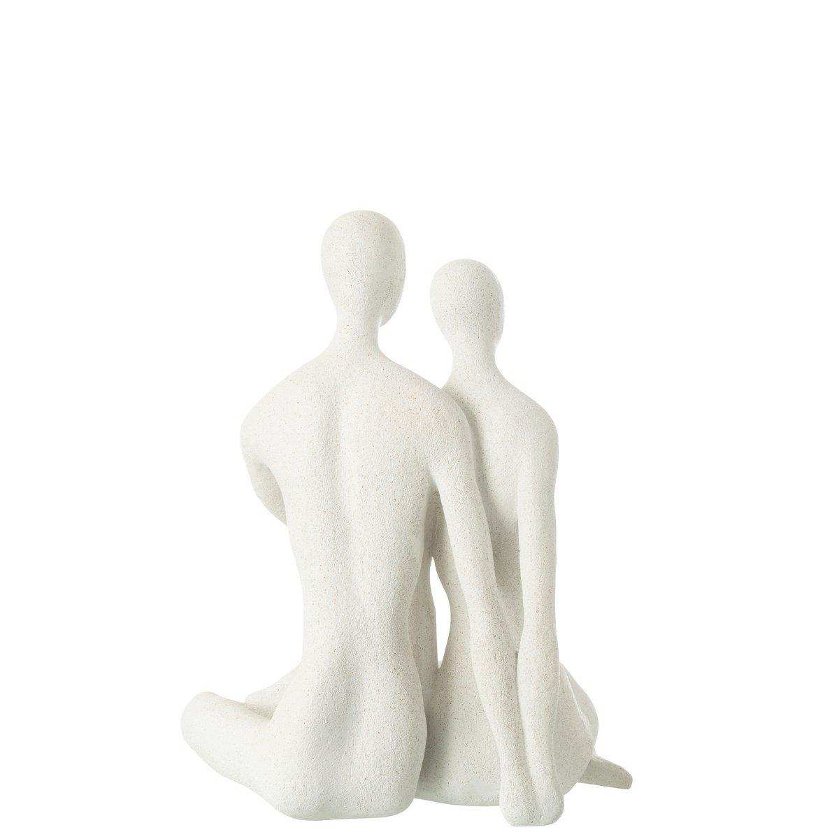 J-Line Paar sitzend, modernes Kunstharz, mattweiß - HomeDesign Knaus
