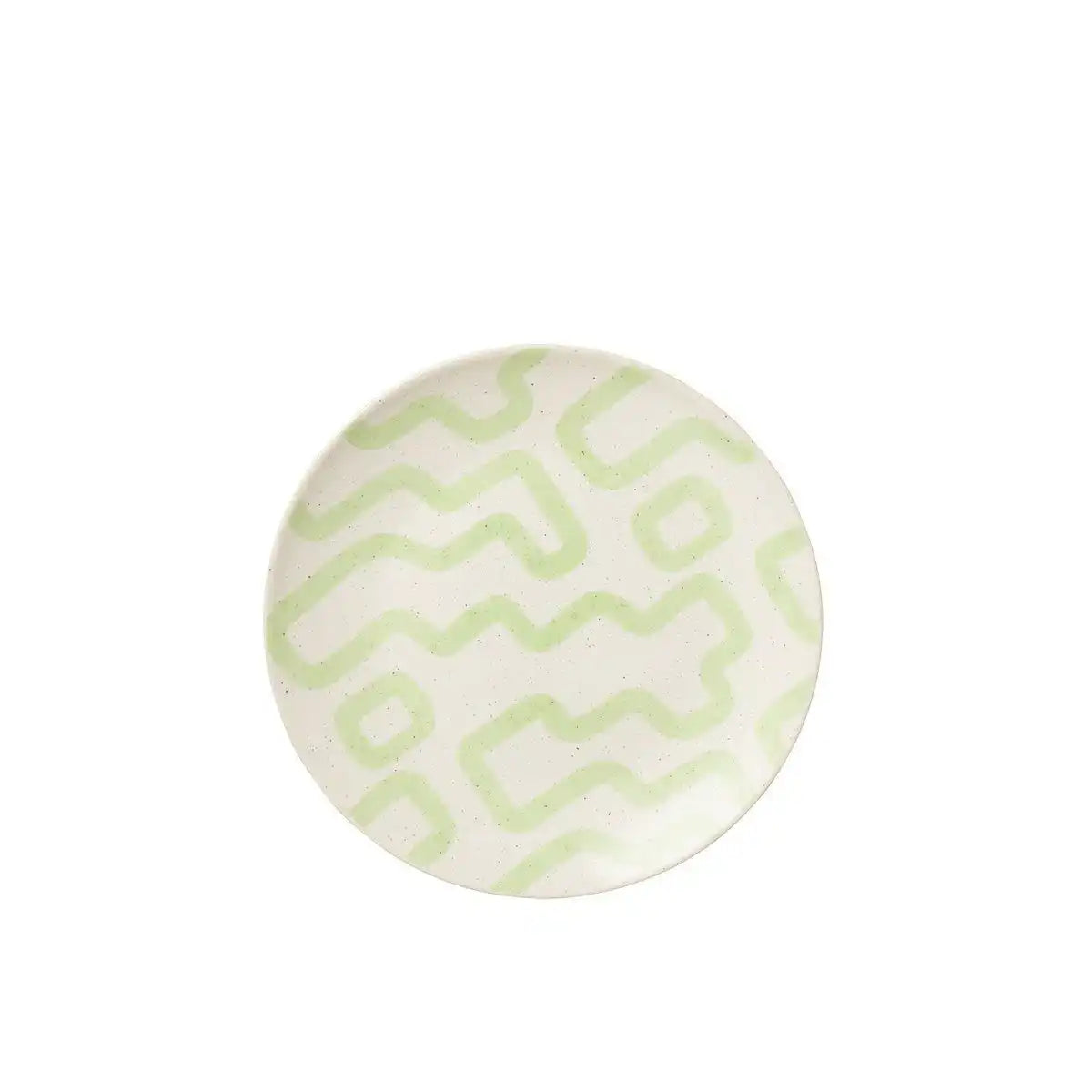 J-Line Pattern Teller - Porzellan - Grün - groß - - HomeDesign Knaus