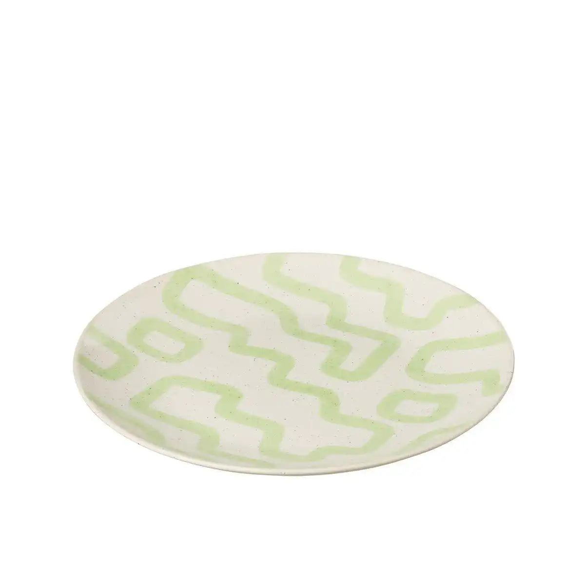 J-Line Pattern Teller - Porzellan - Grün - groß - - HomeDesign Knaus