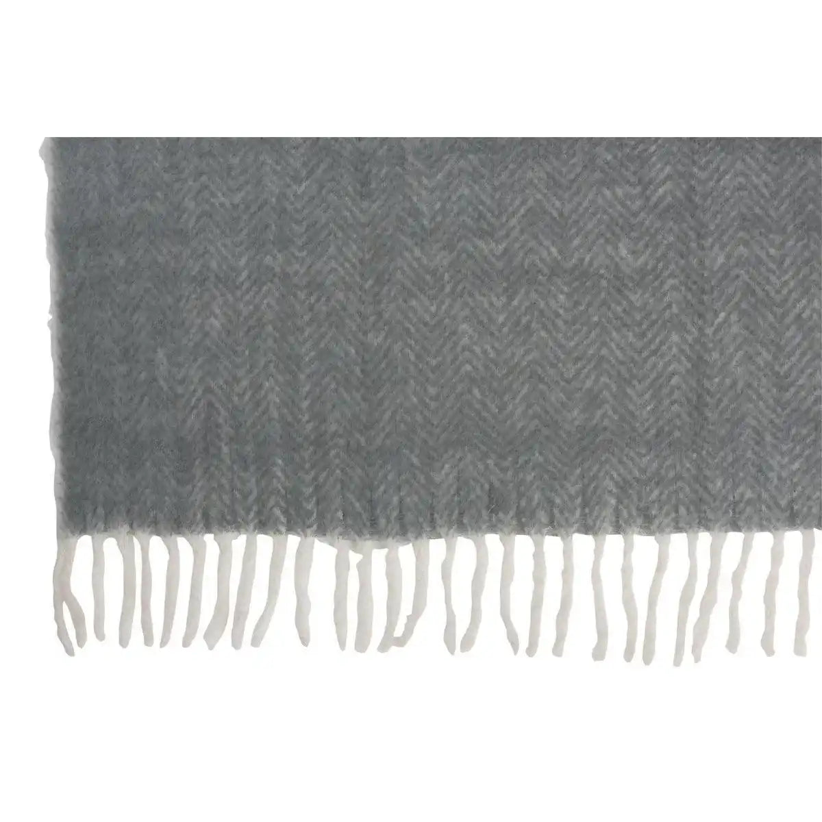 J-Line Plaid Alpha – Polyester – Grau/Weiß – 190 x 136 cm - HomeDesign Knaus