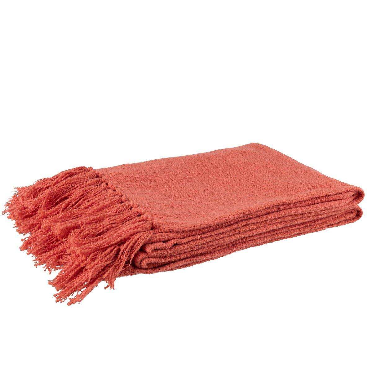 J-Line Plaid – Baumwolle – Rosa – 195 x 137 cm - HomeDesign Knaus