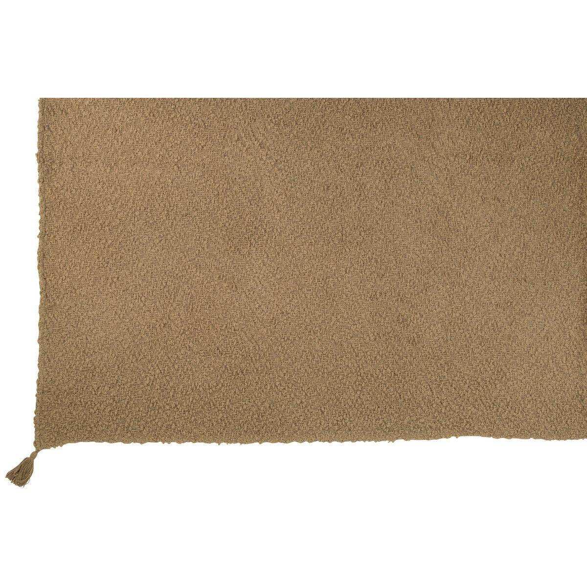 J-Line Plaid-Bürsten – Baumwolle – Dunkelbeige – 180 x 130 cm - HomeDesign Knaus