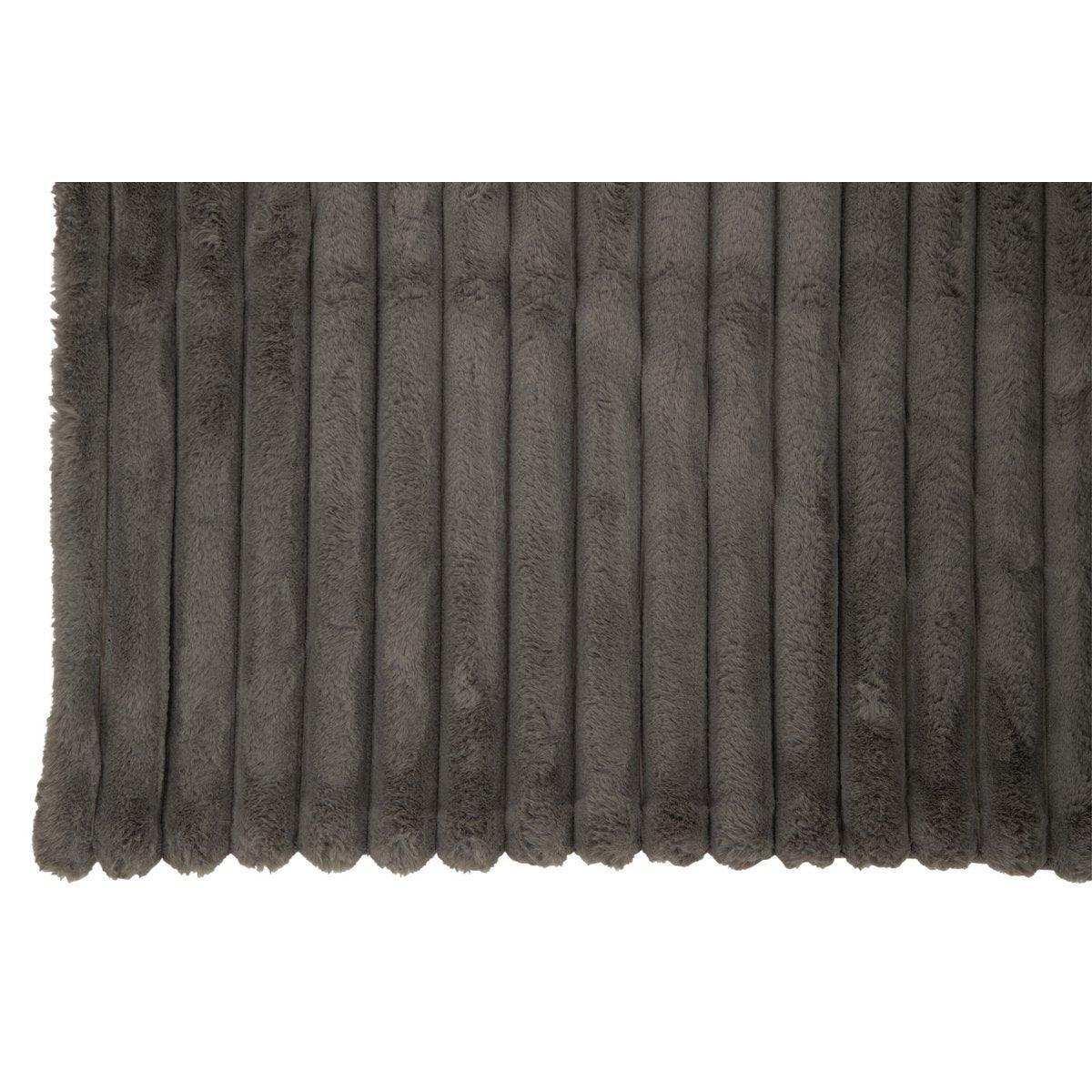 J-Line Plaid Cord – Polyester – Dunkelgrau – 180 x 130 cm - HomeDesign Knaus