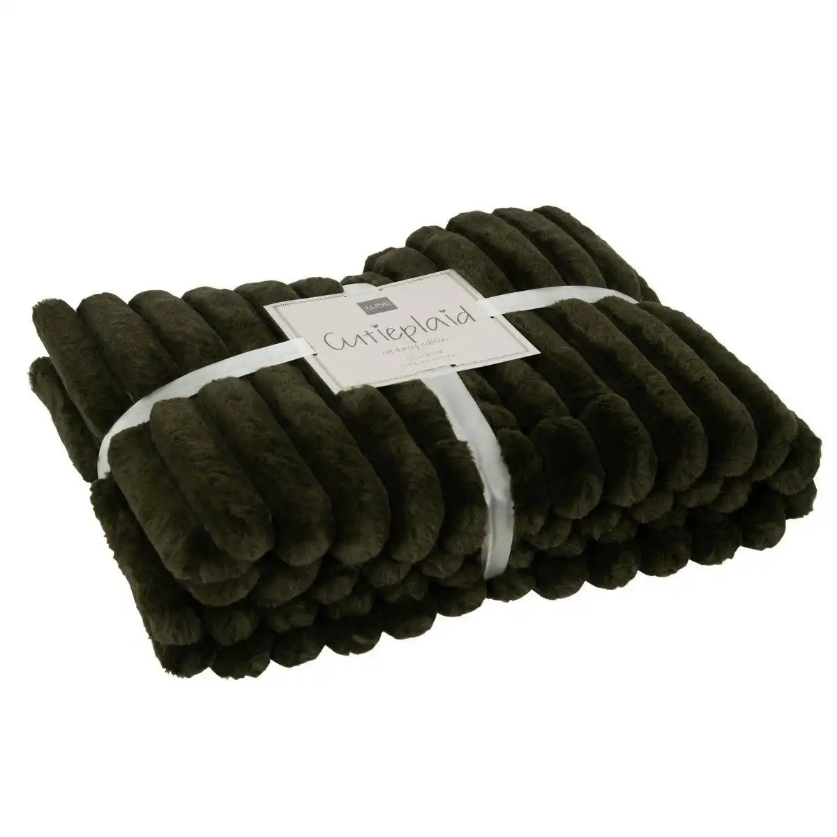 J-Line Plaid Cord – Polyester – Grün – 180 x 130 cm - HomeDesign Knaus