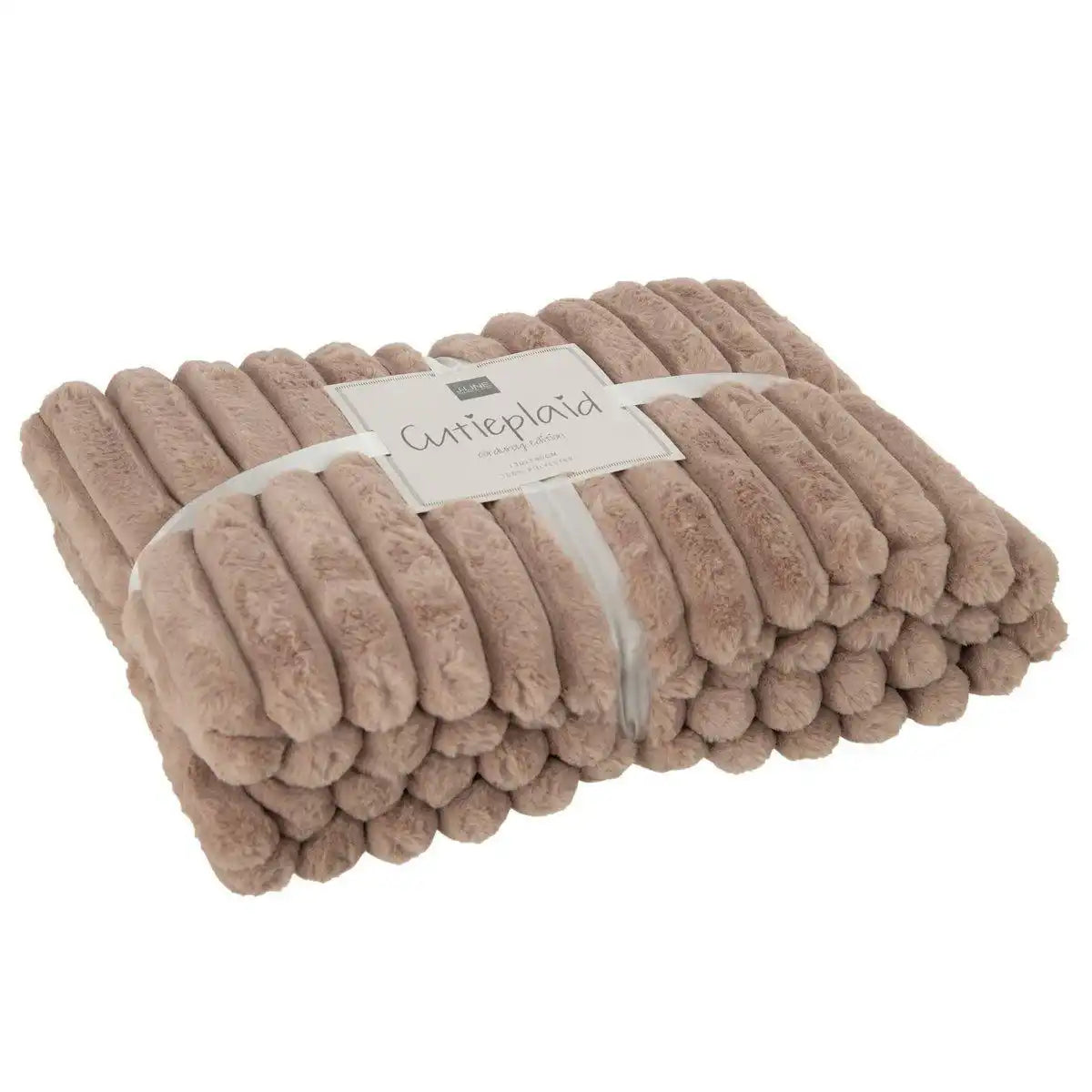 J-Line Plaid Cord – Polyester – helles Karamell – 180 x 130 cm - HomeDesign Knaus