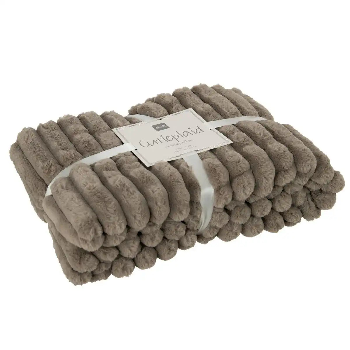 J-Line Plaid Cord – Polyester – Muisgrijs – 180 x 130 cm - HomeDesign Knaus