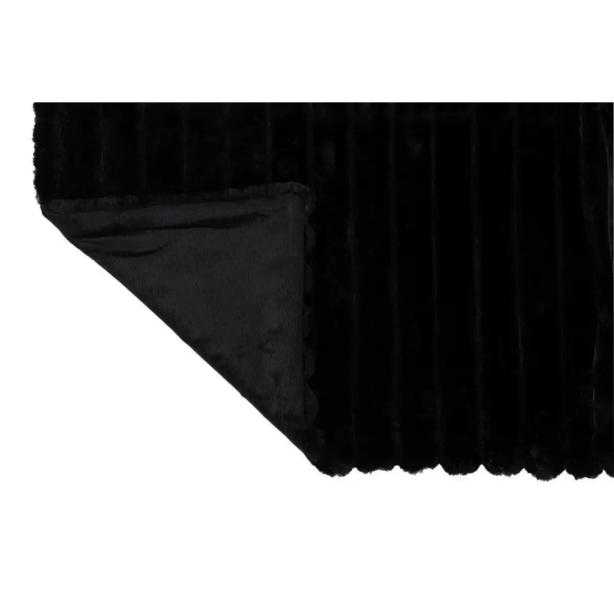 J-Line Plaid Cord – Polyester – Schwarz – 180 x 130 cm - HomeDesign Knaus