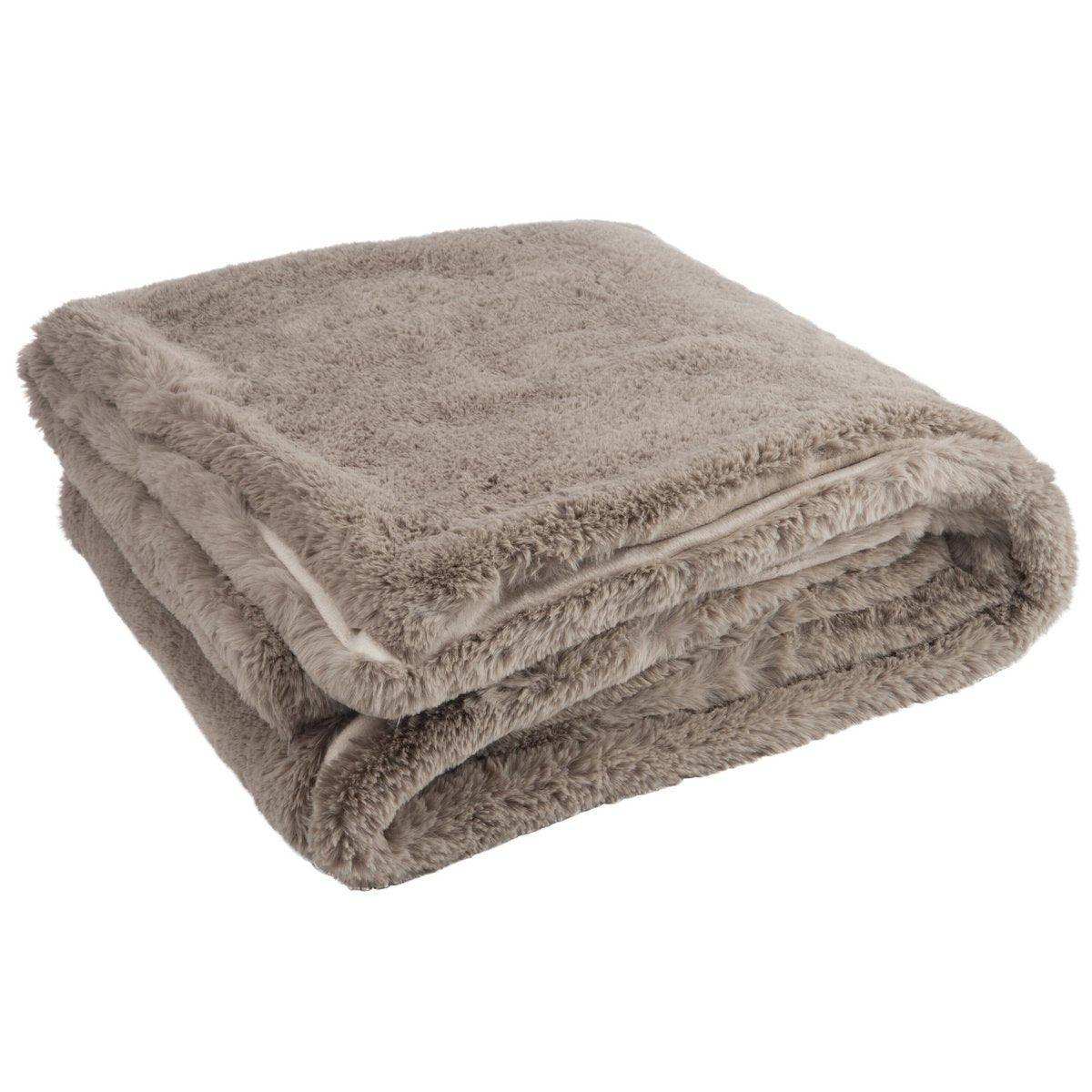 J-Line Plaid Cutie – Fleecedecke – Polyester – 180 x 130 cm – Mausgrau - HomeDesign Knaus