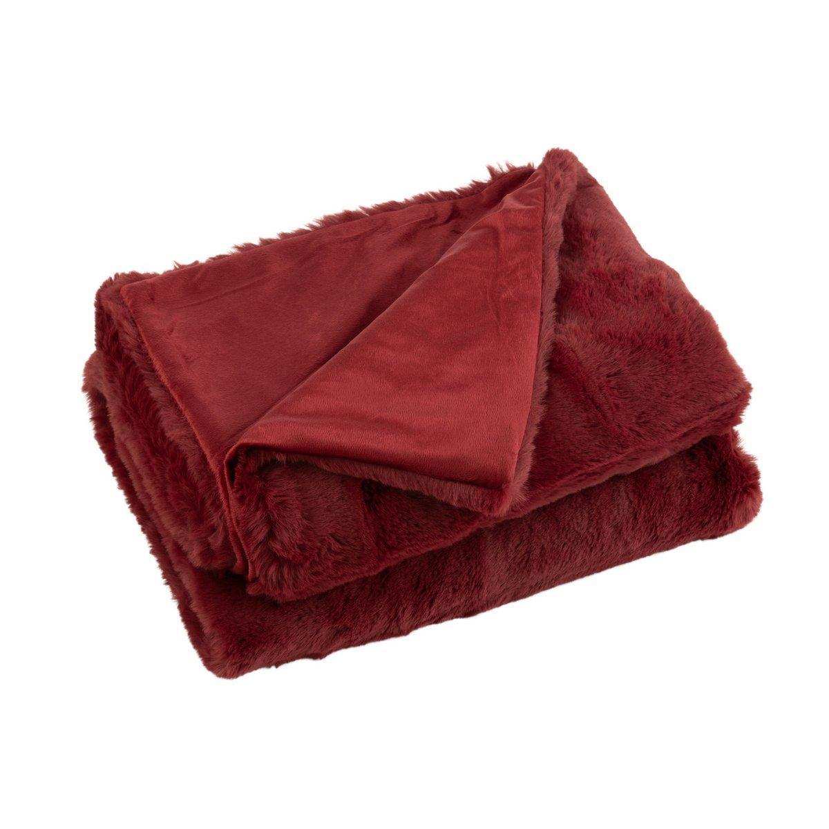 J-Line Plaid Cutie – Fleecedecke – Polyester – 180 x 130 cm – Rot - HomeDesign Knaus