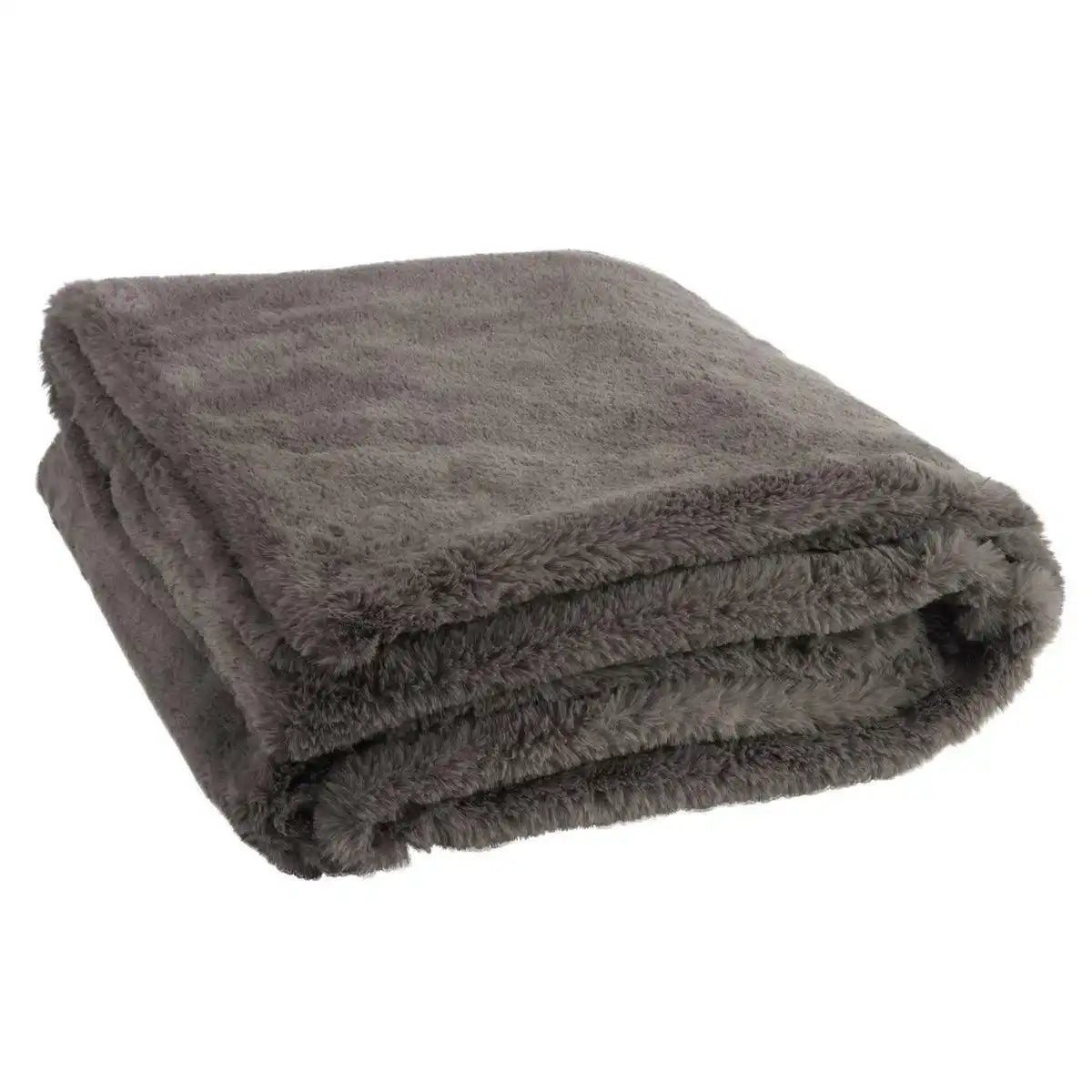 J-Line Plaid Cutie – Polyester – 180 x 130 cm – dunkelgrau - HomeDesign Knaus