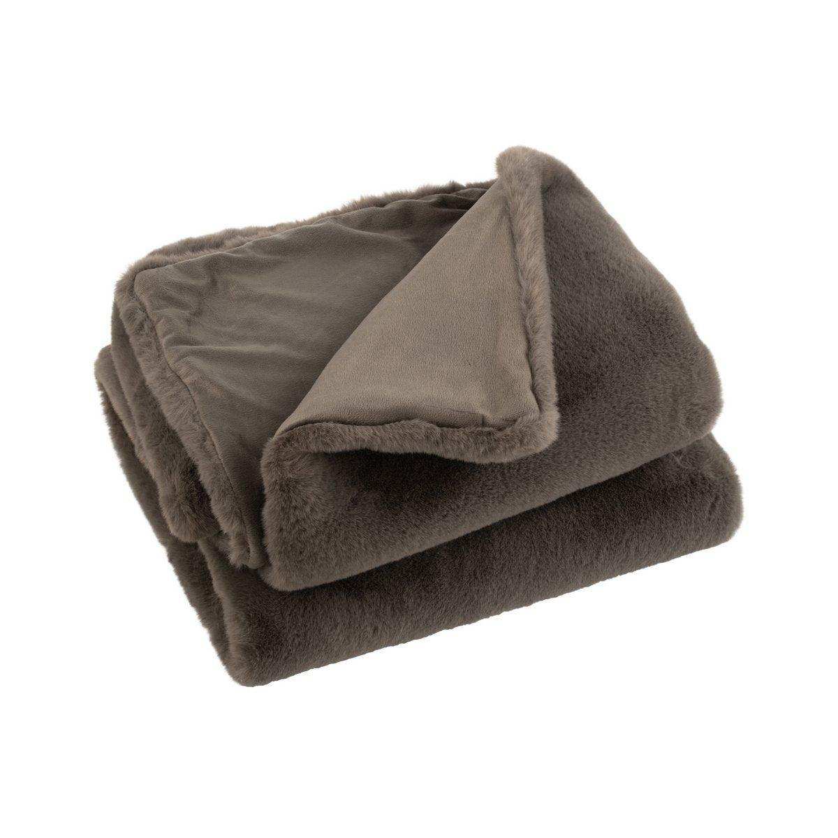 J-Line Plaid Cutie – Polyester – 180 x 130 cm – dunkelgrau - HomeDesign Knaus