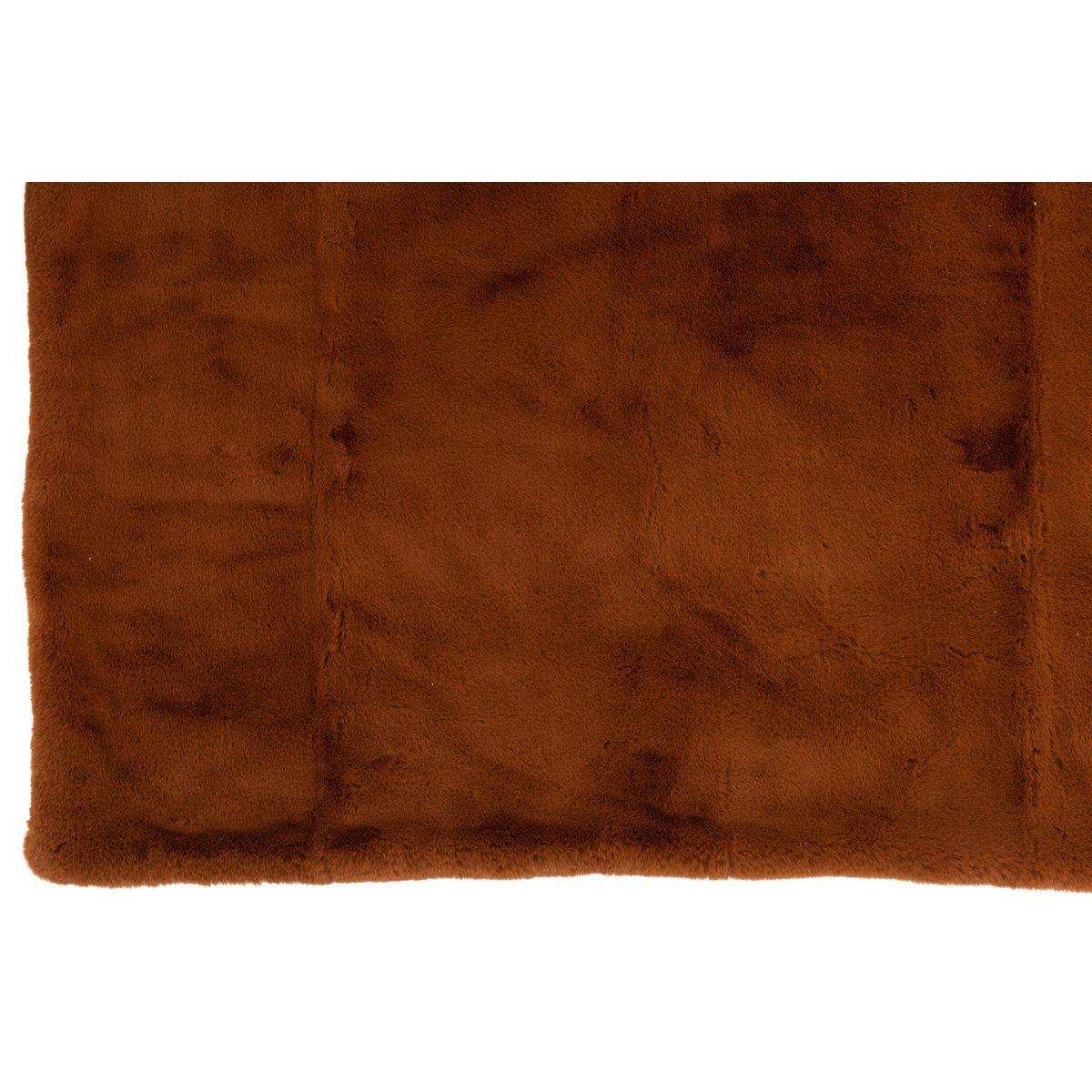 J-Line Plaid Cutie – Polyester – 180 x 130 cm – Rostorange - HomeDesign Knaus
