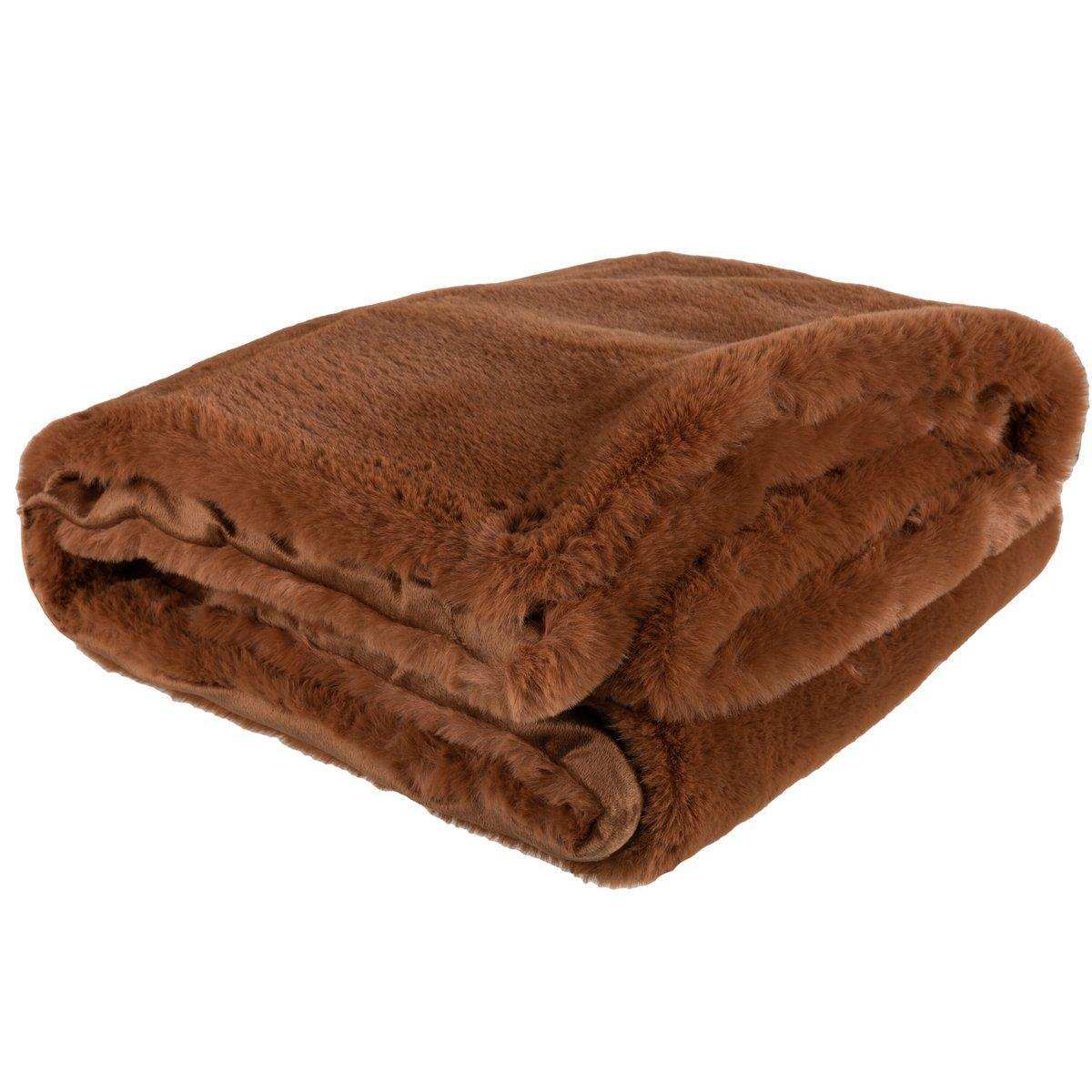 J-Line Plaid Cutie – Polyester – 180 x 130 cm – Sienna Bruin - HomeDesign Knaus