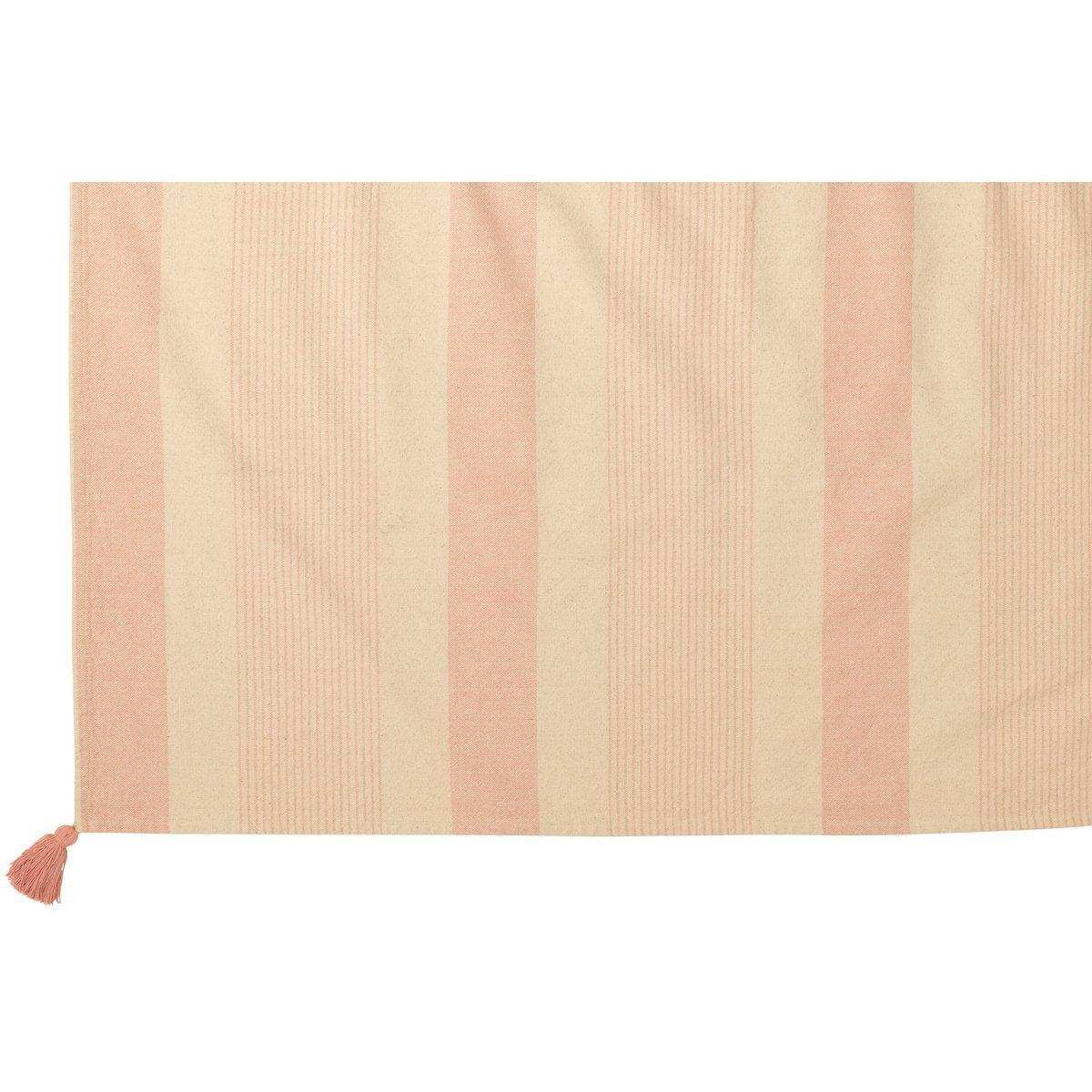 J-Line Plaid - Decke - Baumwolle - Weiß/Rosa - 130 x 180 cm - HomeDesign Knaus