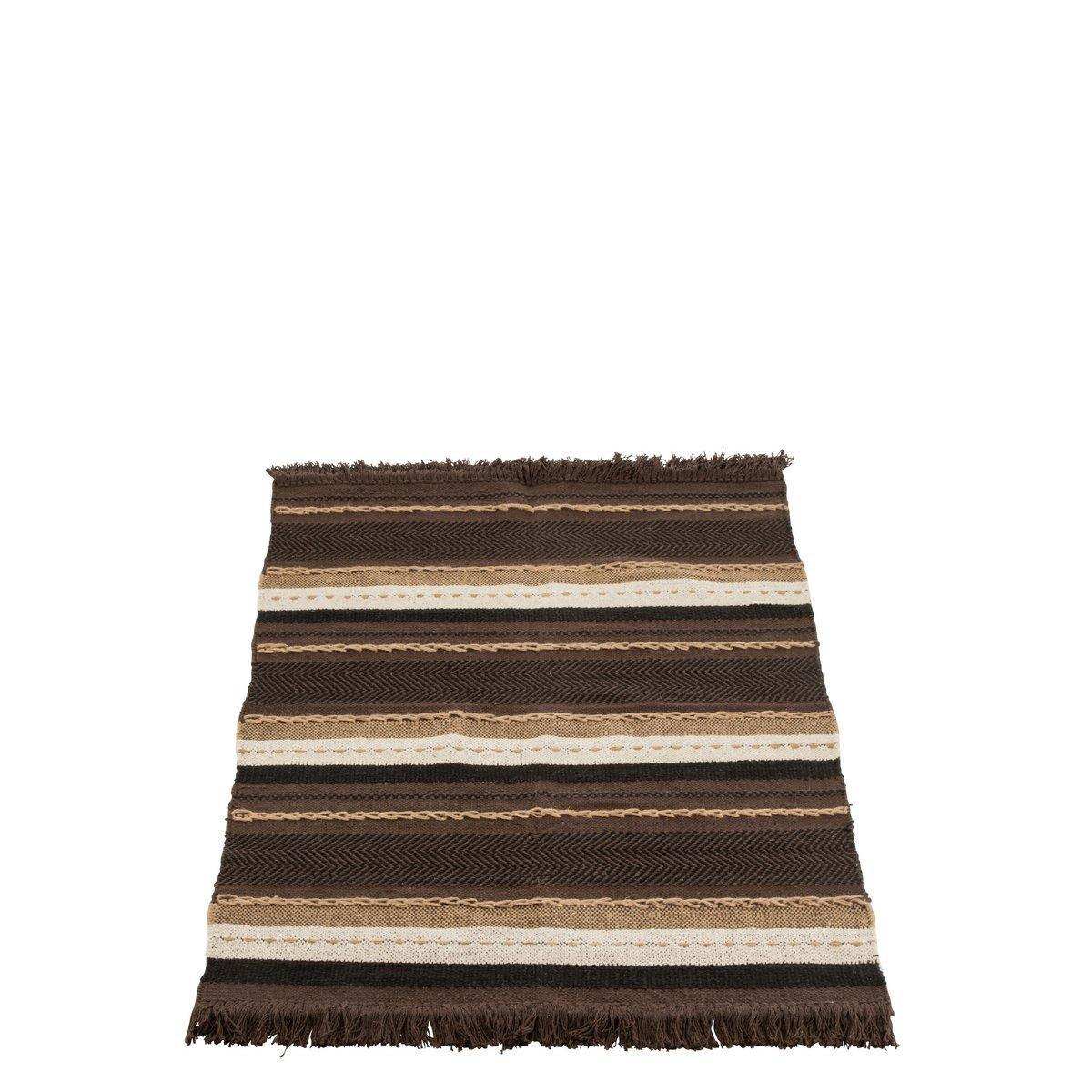 J-Line Plaid Etnic Cotton Braun/Schwarz/Beige - HomeDesign Knaus
