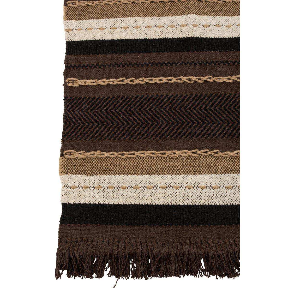 J-Line Plaid Etnic Cotton Braun/Schwarz/Beige - HomeDesign Knaus