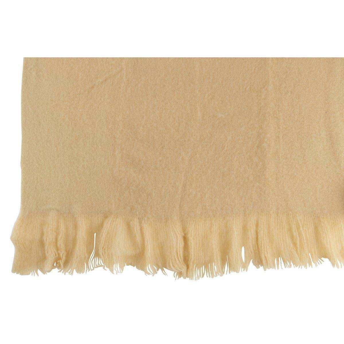 J-Line Plaid-Fransen – Polyester – Beige – 180 x 130 cm - HomeDesign Knaus