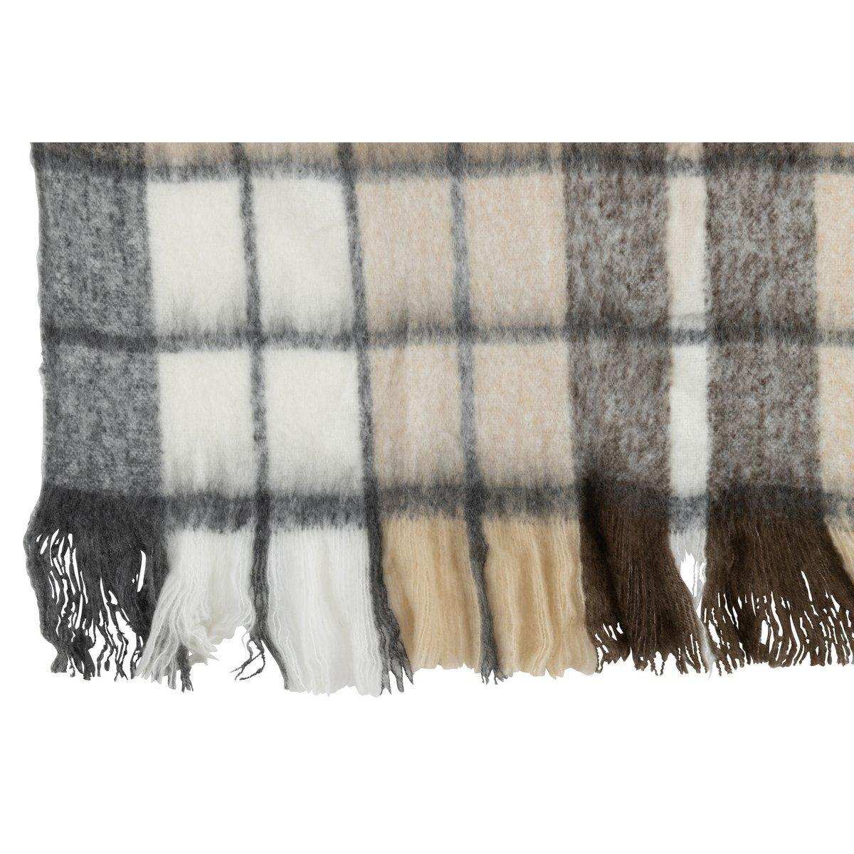 J-Line Plaid kariert – Polyester – Beige – 180 x 130 cm - HomeDesign Knaus