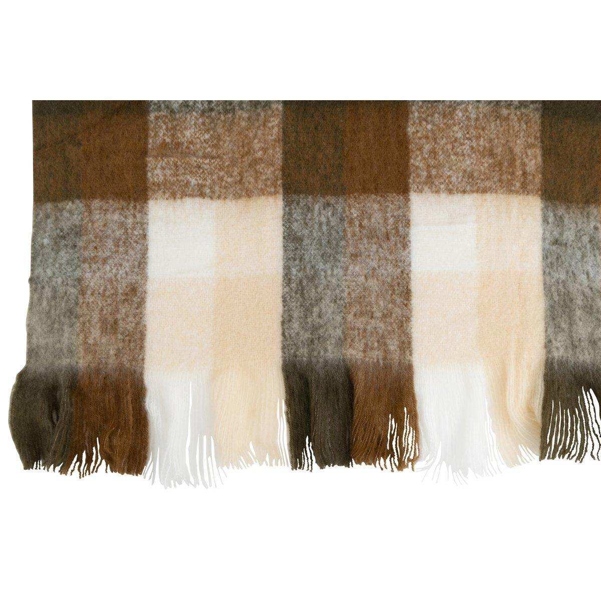J-Line Plaid kariert – Polyester – braun/beige – 180 x 130 cm - HomeDesign Knaus