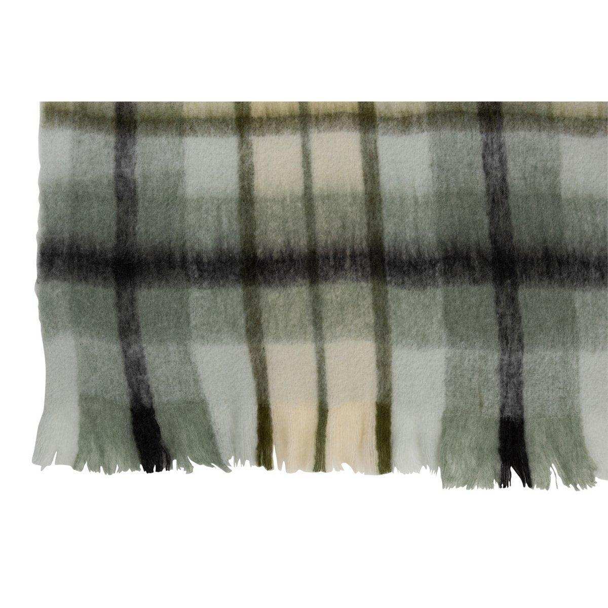J-Line Plaid-Karo – Polyester – braun/grün/weiß – 190 x 136 cm - HomeDesign Knaus