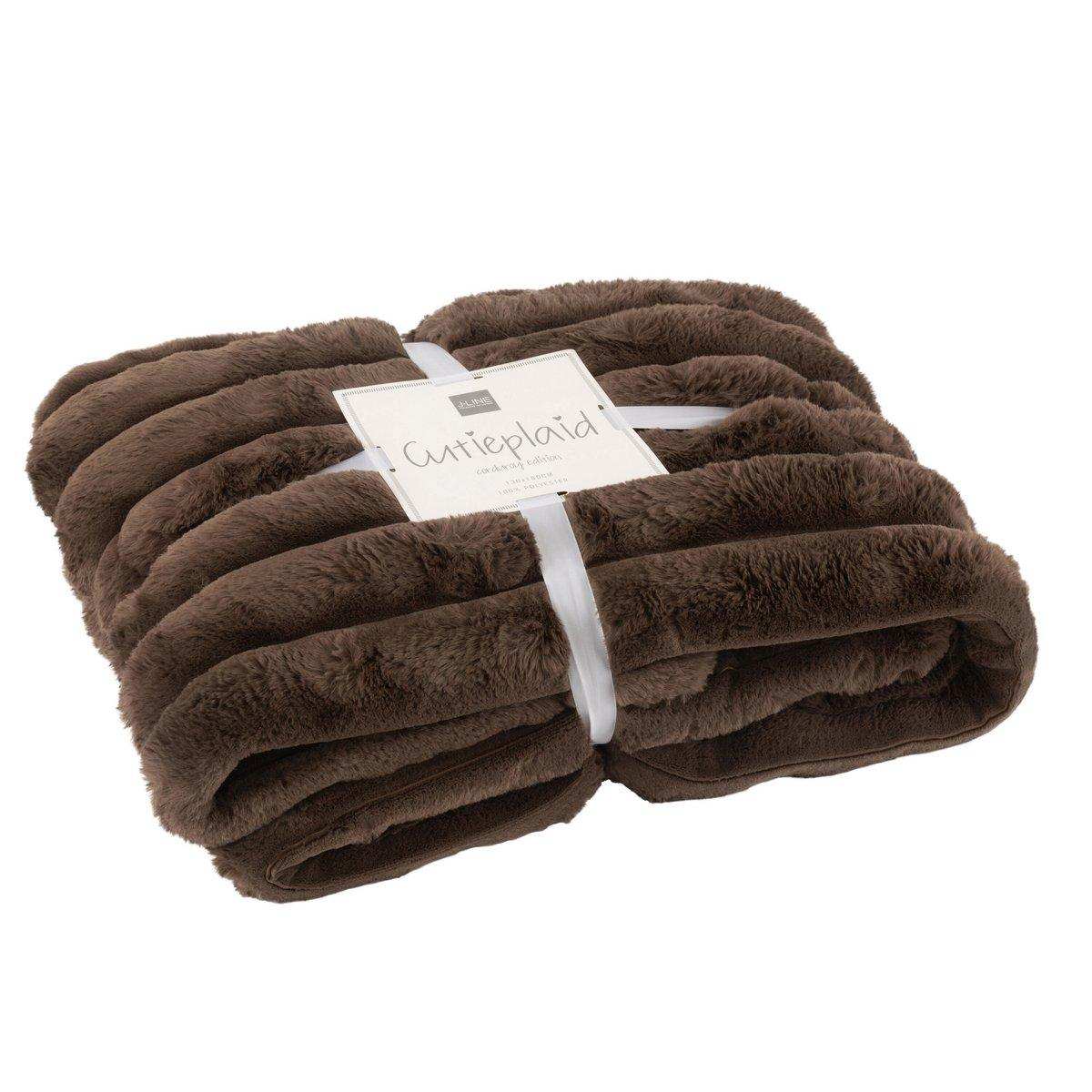 J-Line Plaid Large Cord Polyester Schokolade - HomeDesign Knaus