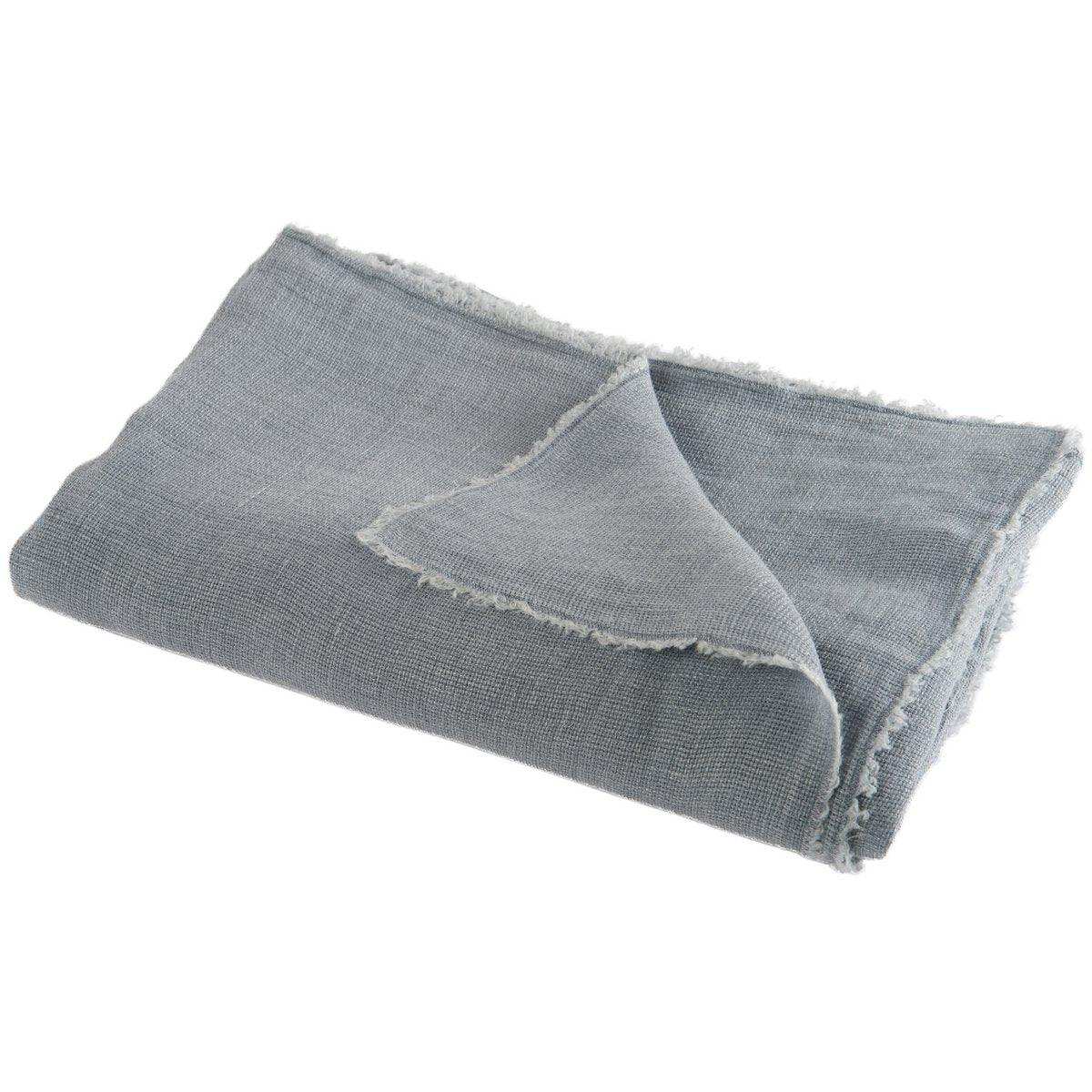 J-Line Plaid – Leinen – Blaugrau – 35 x 27 cm - HomeDesign Knaus