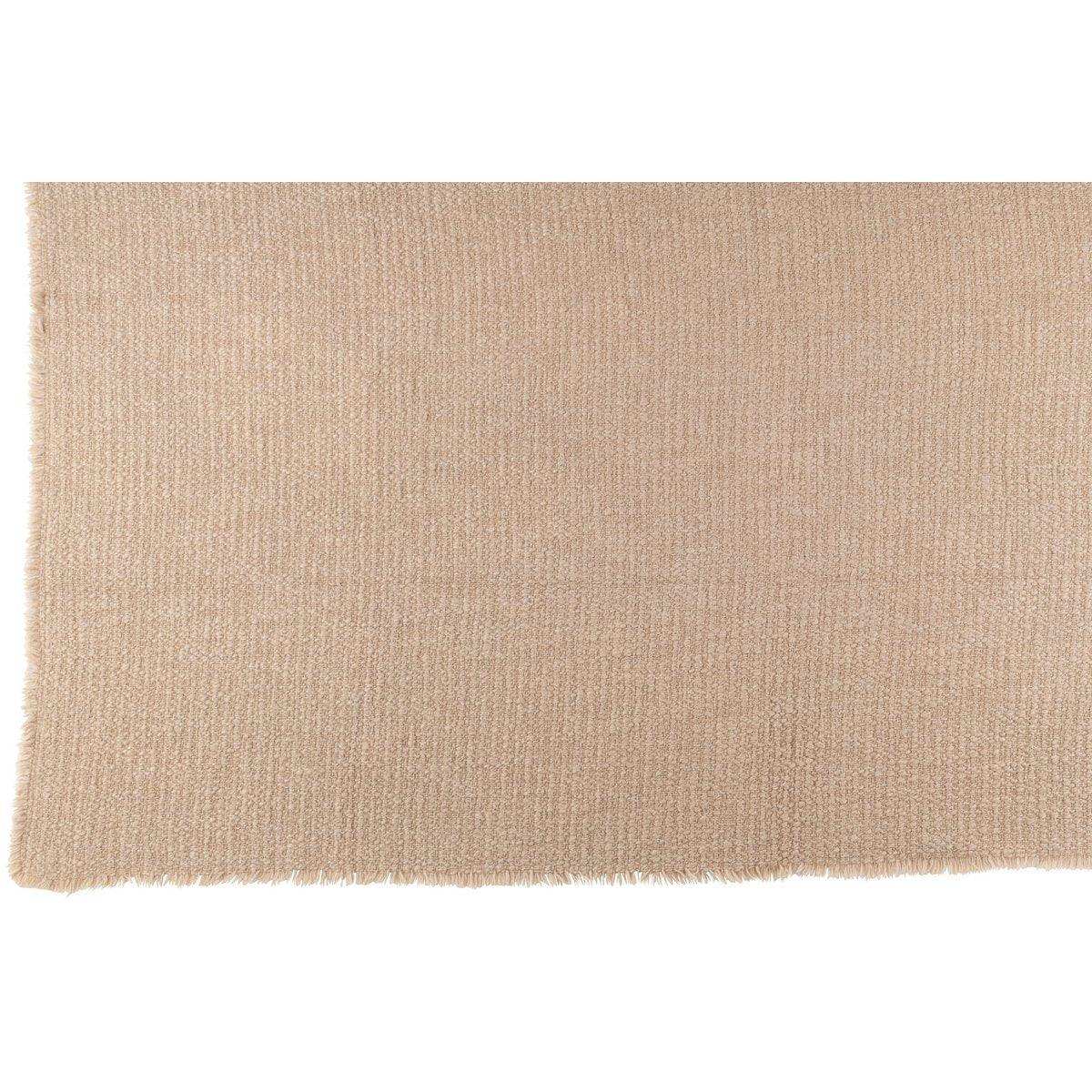 J-Line Plaid mit ausgefransten Kanten, Baumwolle/Polyester, Beige - HomeDesign Knaus