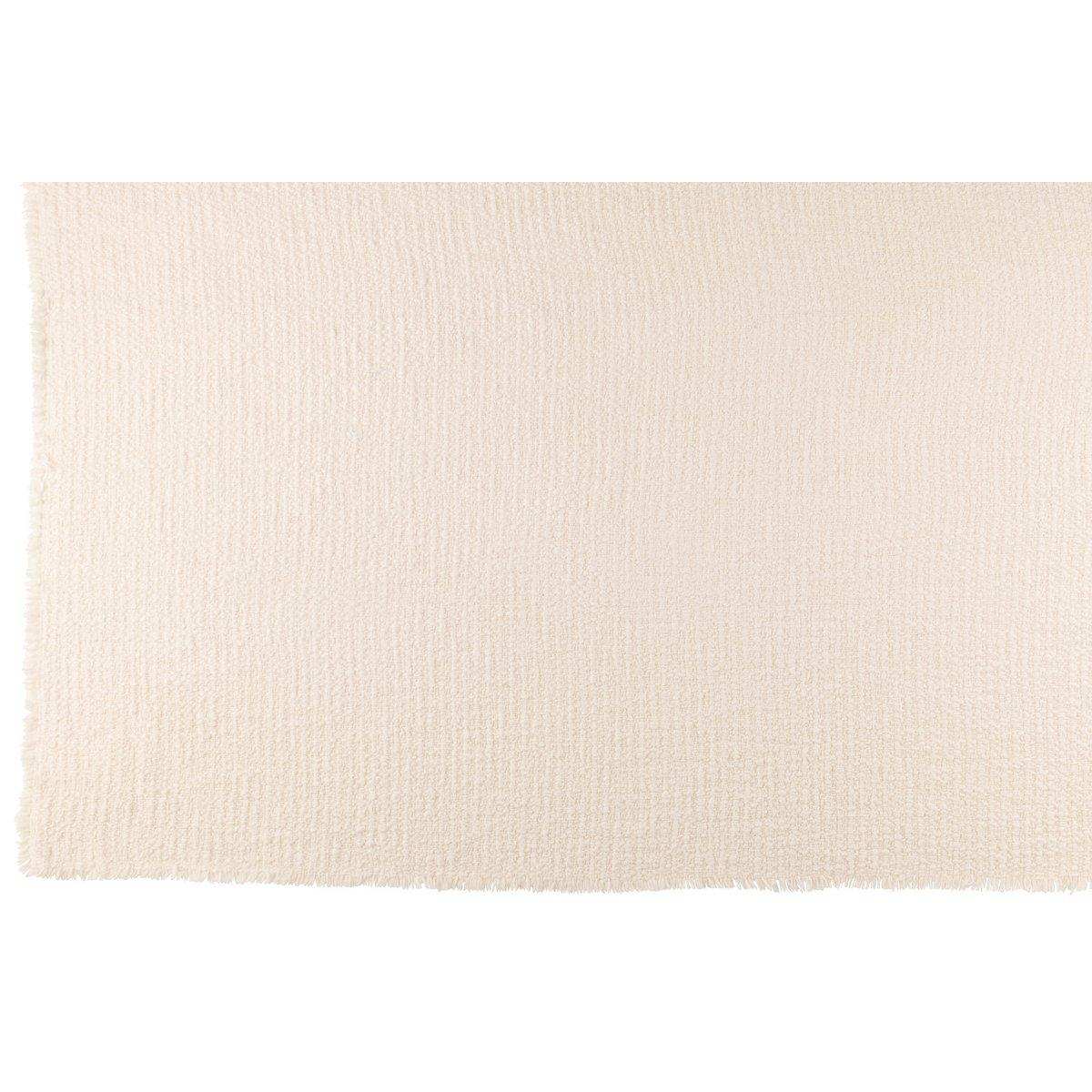 J-Line Plaid mit ausgefransten Kanten – Baumwolle/Polyester – weiß – 180 x 130 cm - HomeDesign Knaus