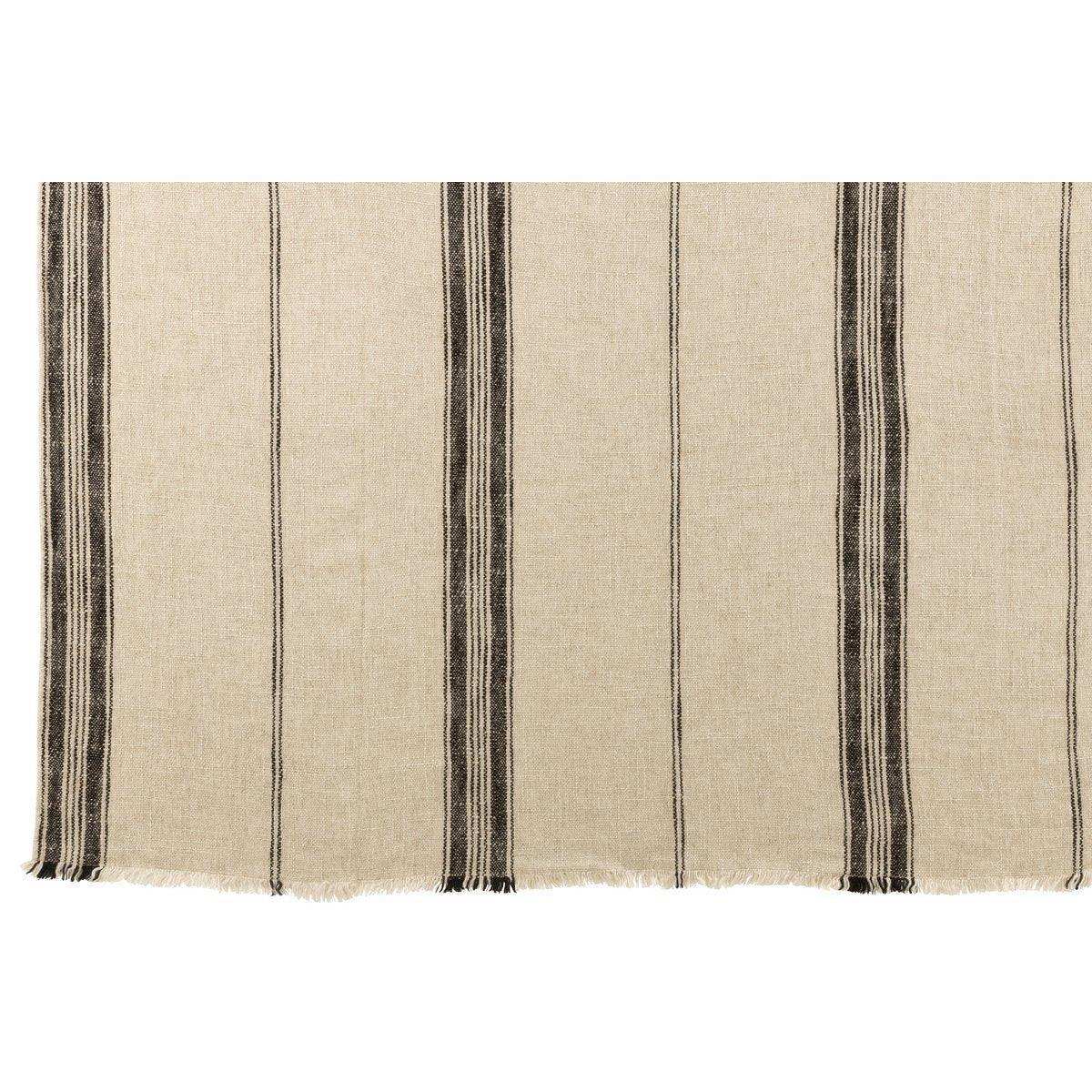 J-Line Plaid mit Leinen – Braun – Beige – 176 x 130 cm - HomeDesign Knaus