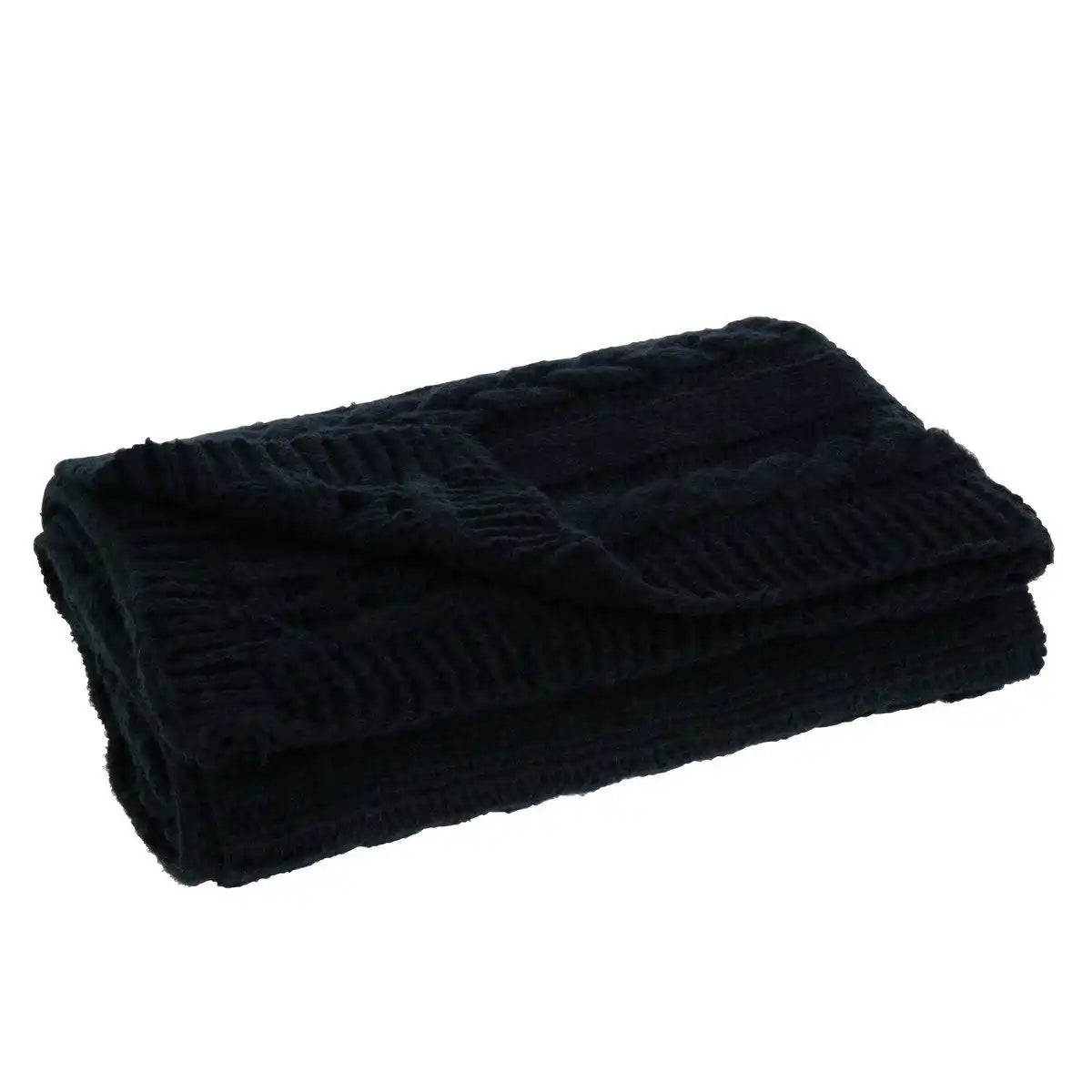 J-Line Plaid – Polyester – Schwarz – 130 x 180 cm - HomeDesign Knaus