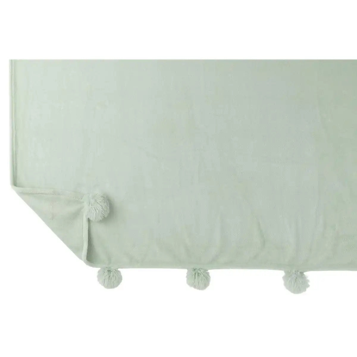 J-Line Plaid Pompom – Polyester – hellgrün – 170 x 130 cm - HomeDesign Knaus