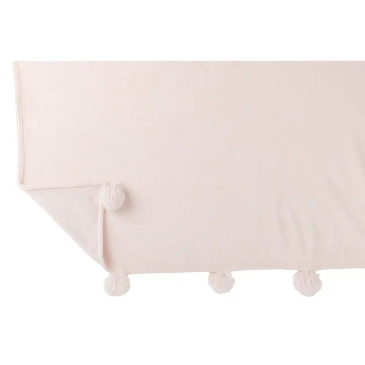 J-Line Plaid Pompom – Polyester – Hellrosa – 170 x 130 cm - HomeDesign Knaus