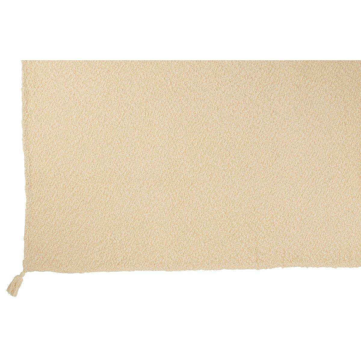 J-Line Plaid Quasten Baumwolle Creme - HomeDesign Knaus